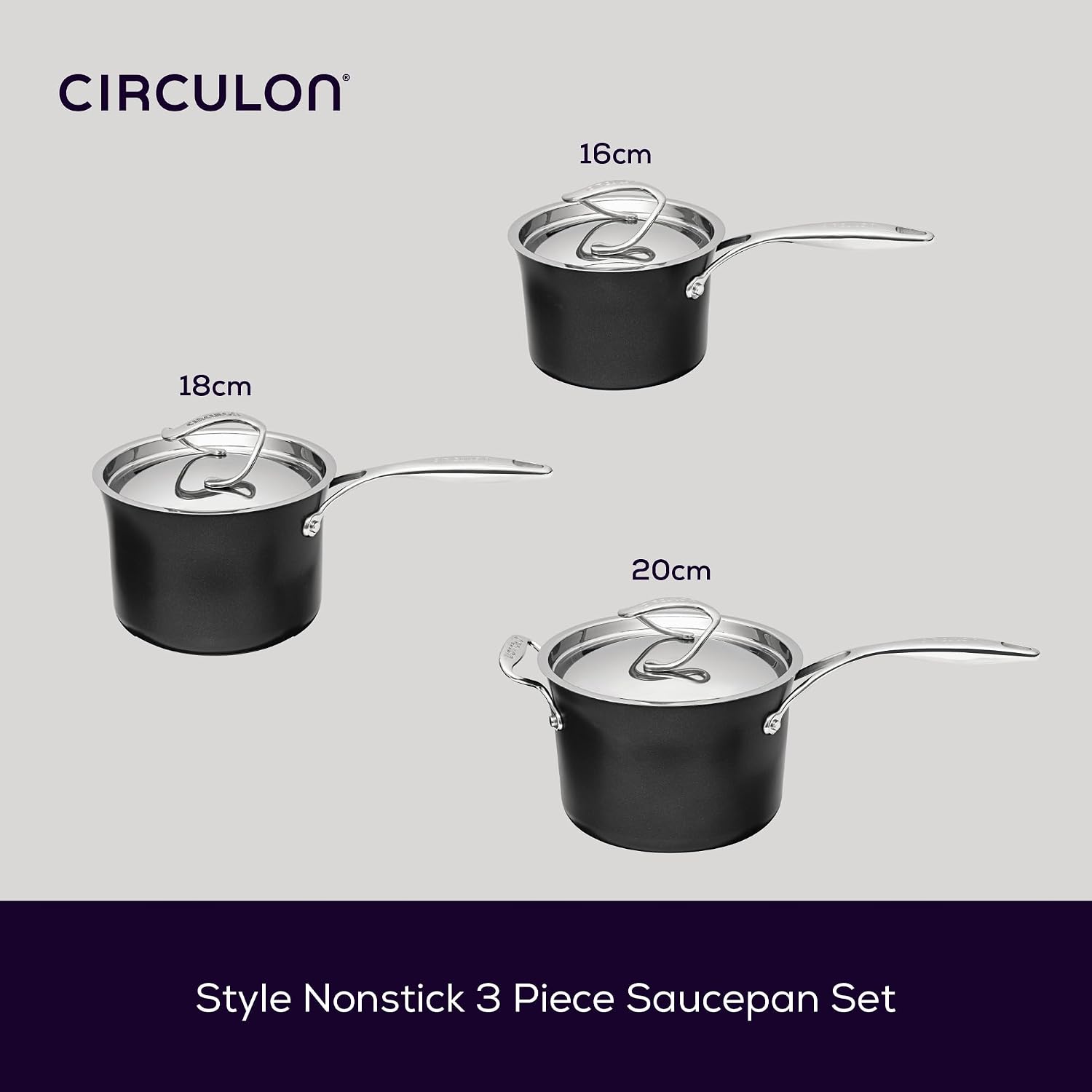 Circulon Style Hard Anodised Sauteuse, 24cm/2.8L