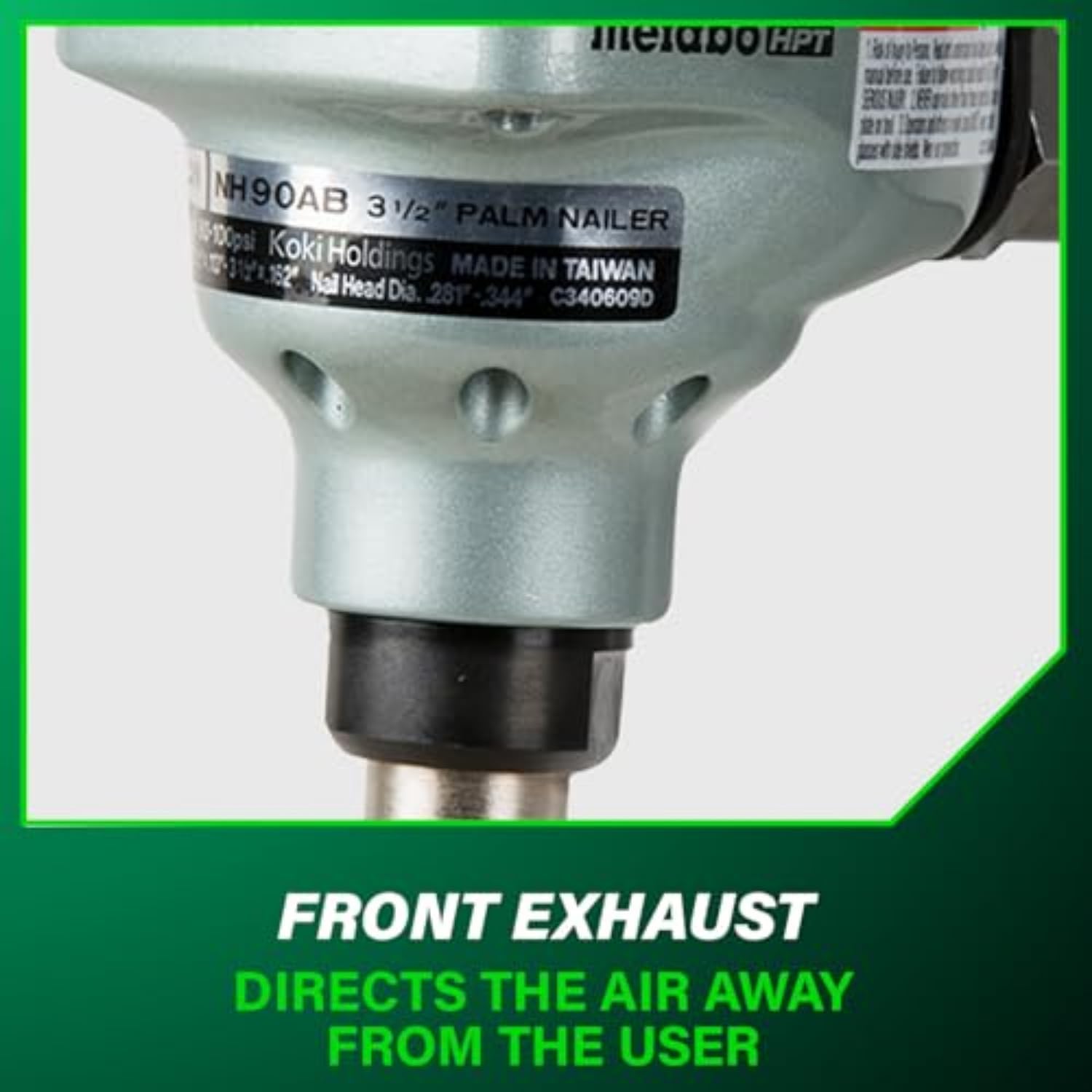 Metabo HPT Palm Nailer, Magnetic Nose 360° Swivel, Joist Hangers, NH90AB