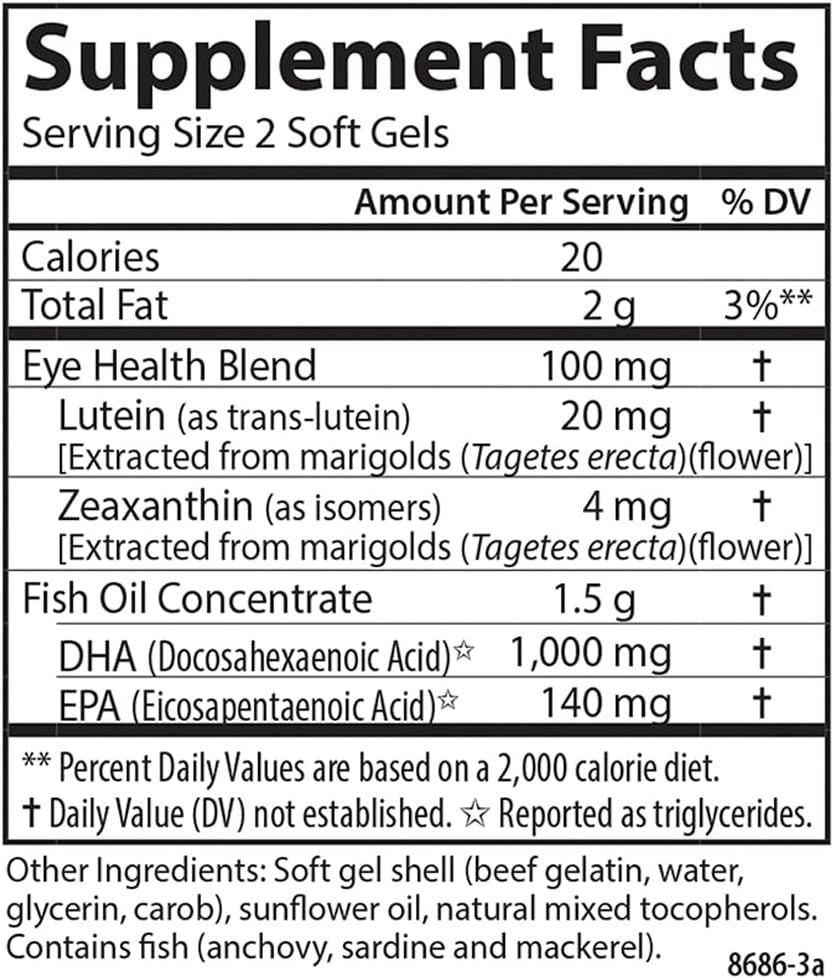 Carlson Right for The Macula, Made with Lutemax 2020, 60 Softgels | Clinically Proven to Support Vision Health, Macular Health, Blue Light Protection