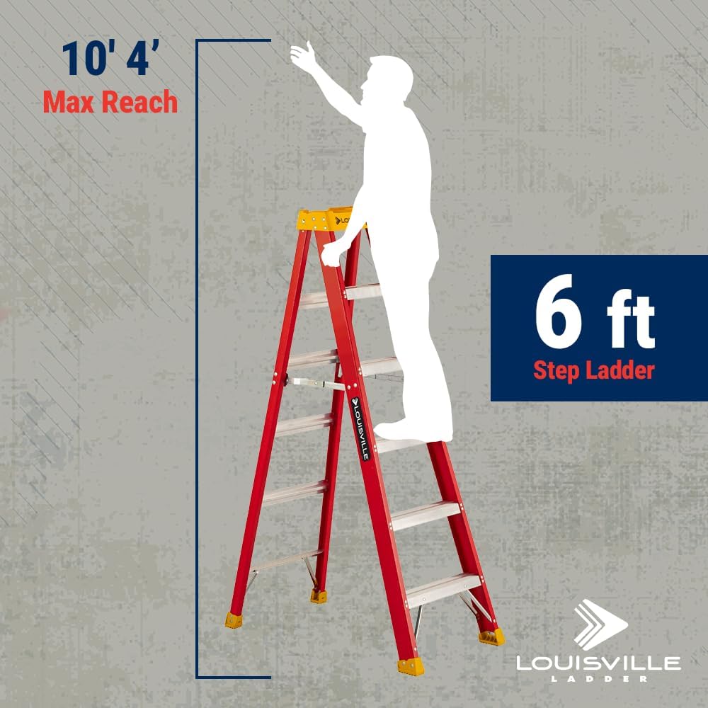 Louisville Ladder 4-Foot Fiberglass Step Ladder, 300-Pound Load Capacity, Type IA, L-3016-04