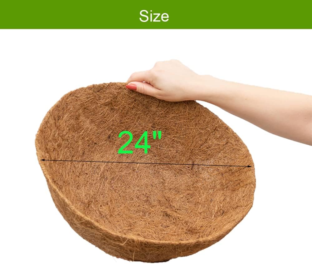 Coco Liners for Planters 20 Inch 2PCS Replacement Coco Fiber Basket Liner for Round Baskets Garden Containers