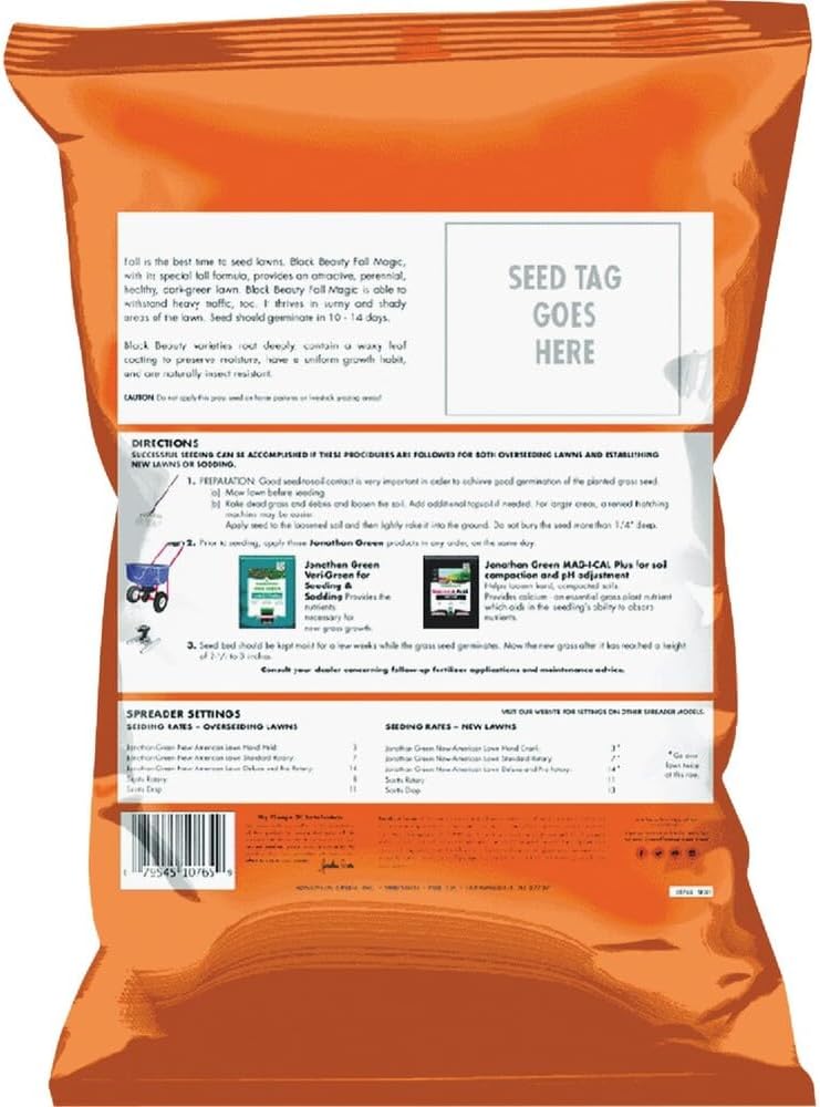 Jonathan Green (10765) Black Beauty Fall Magic Grass Seed - Cool Season Lawn Seed (3 lb)