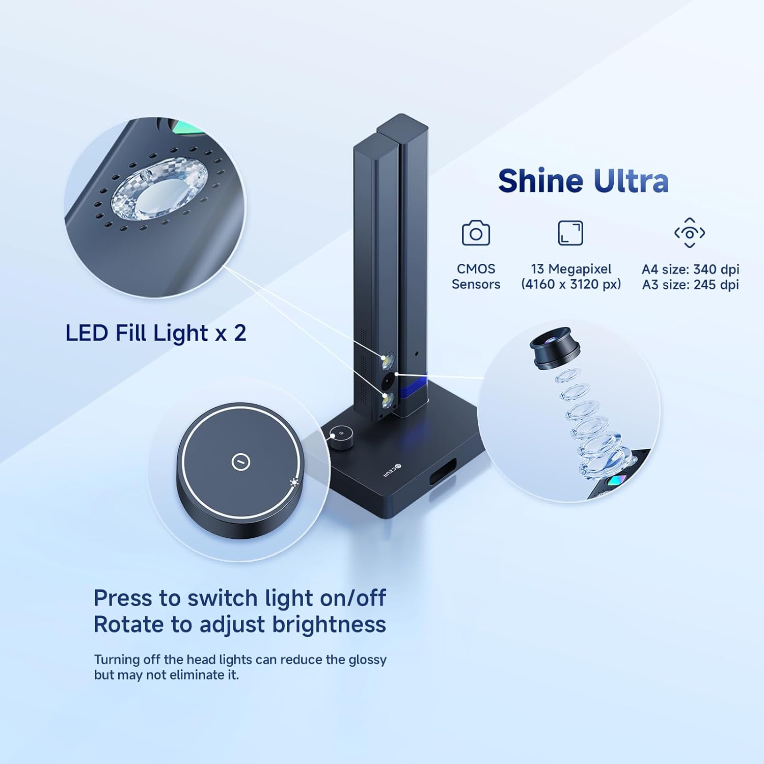 CZUR Shine800A3 Pro 8MP A3&A4 Document Scanner