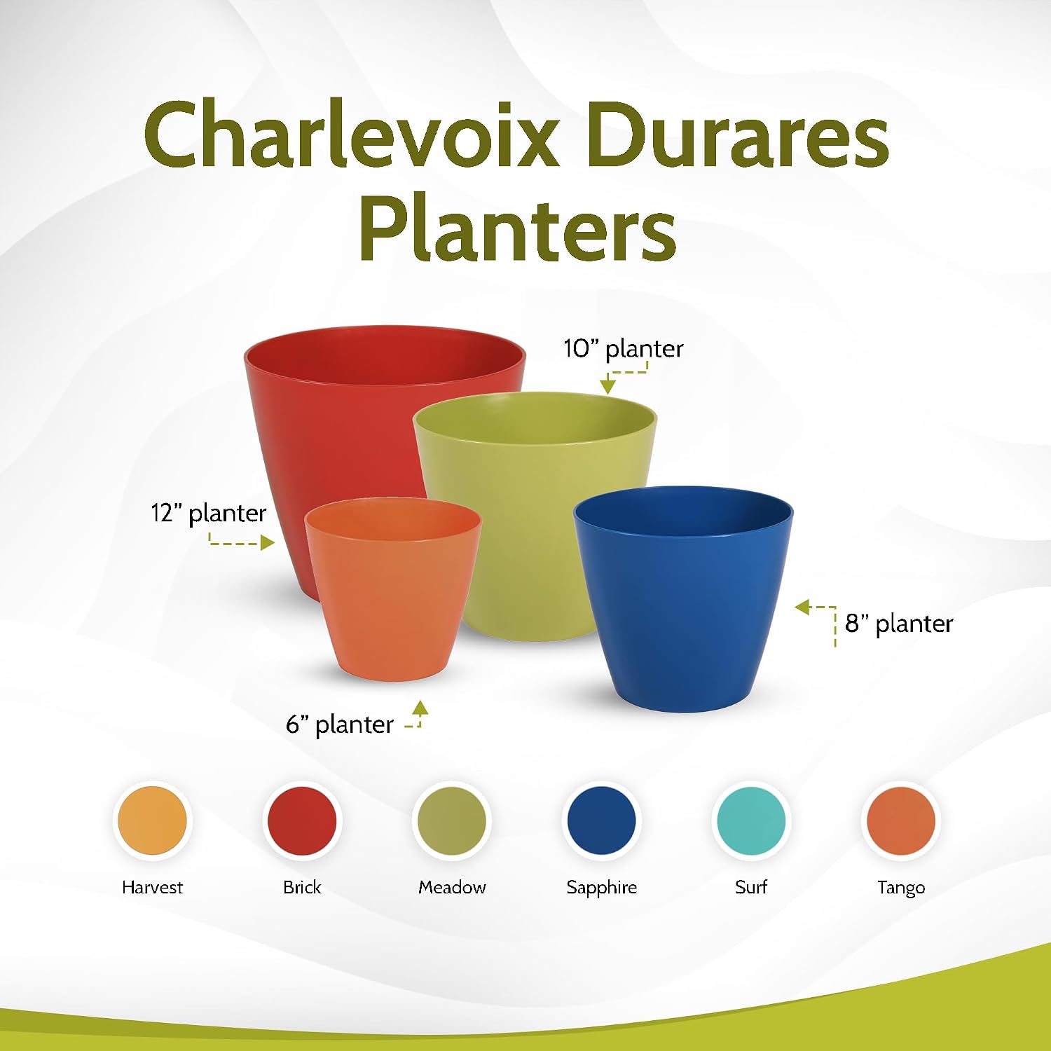 Home & Garden PIM01280 Charlevoix Durares Planter, 10" - Tango