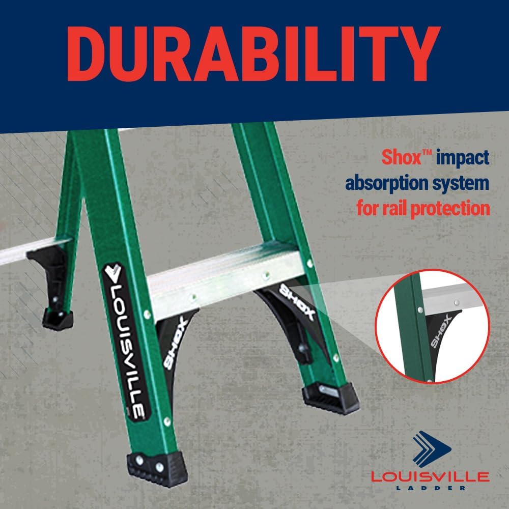 Louisville Ladder 4-Foot Fiberglass Step Ladder, 225-Pound Load Capacity, Type II, FS4004