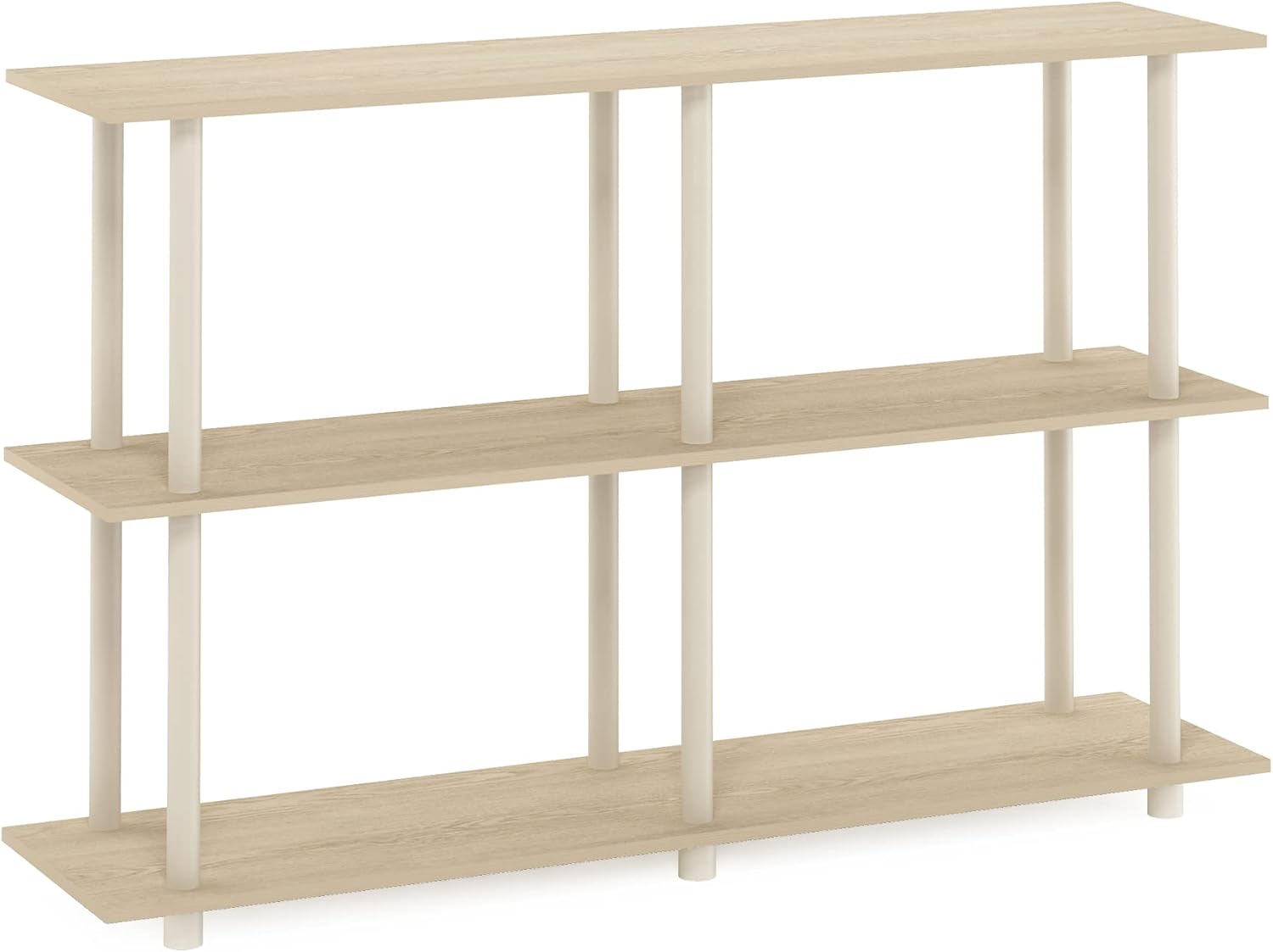 Furinno TURN-N-TUBE Storage Shelves, 3-Tier 47.4 Wide Book Shelf, Corner Shelf, Toolless Open Shelves, for Organization and Storage, Living Room, Garage, Home Office, Black
