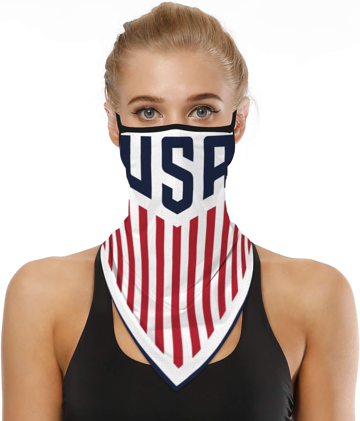 YAYOUREL Neck Gaiter Face Mask Bandanas for Men Women UV Face Scarf Cover Ear Loop Hole Facemask for Fishing Running Cycling