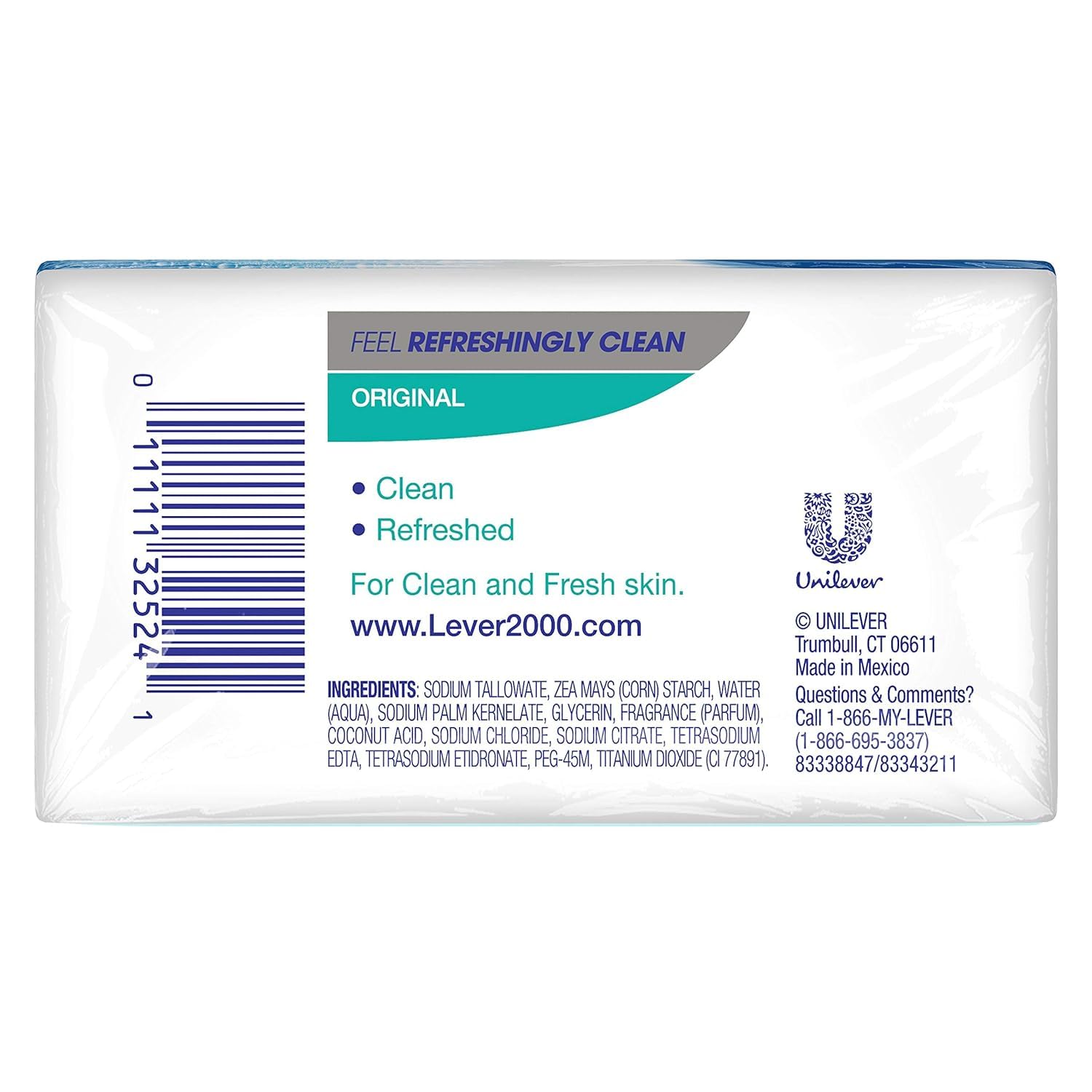 Lever 2000 Original Refreshing Bar Soap, Perfectly Fresh 4 oz, 2 ea