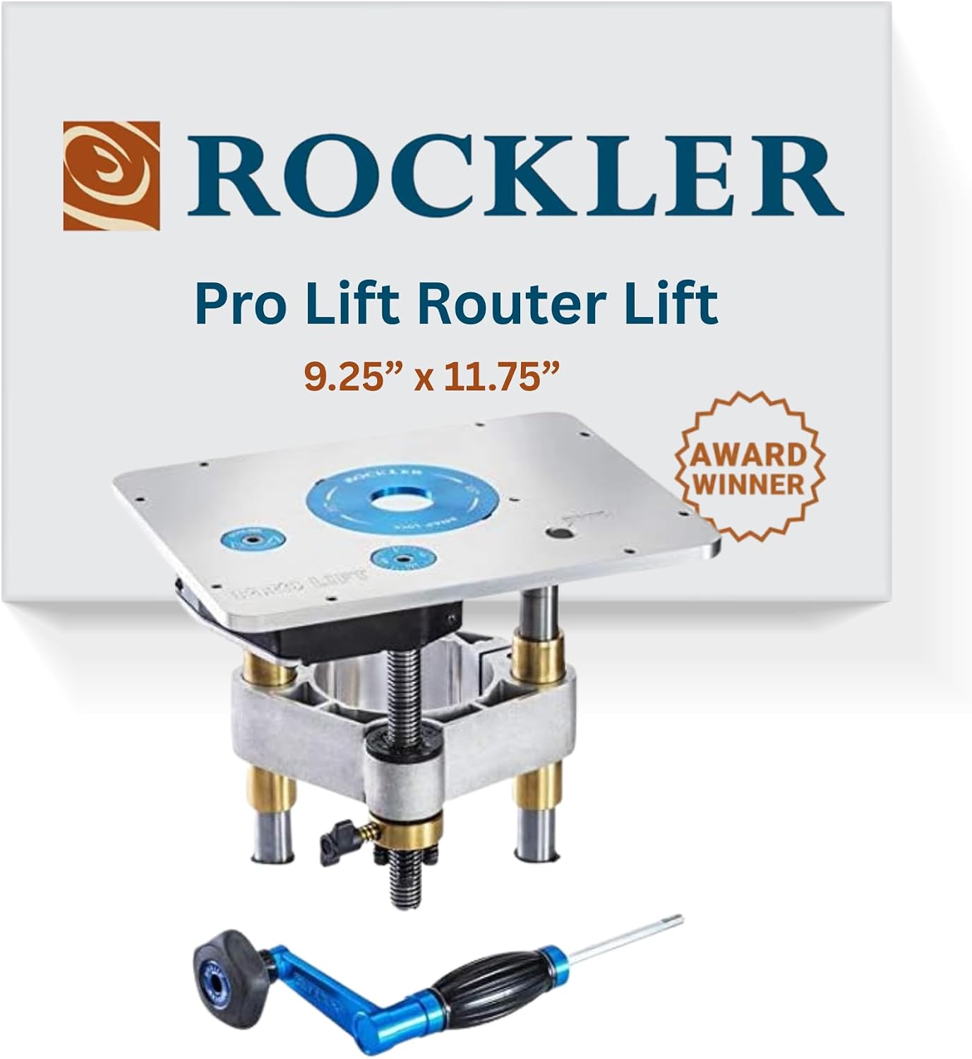 Rockler Pro Lift Router Lift - 9-1/4'' x 11-3/4'' Large Router Plate – Router Lift Kit For Kreg, JessEM