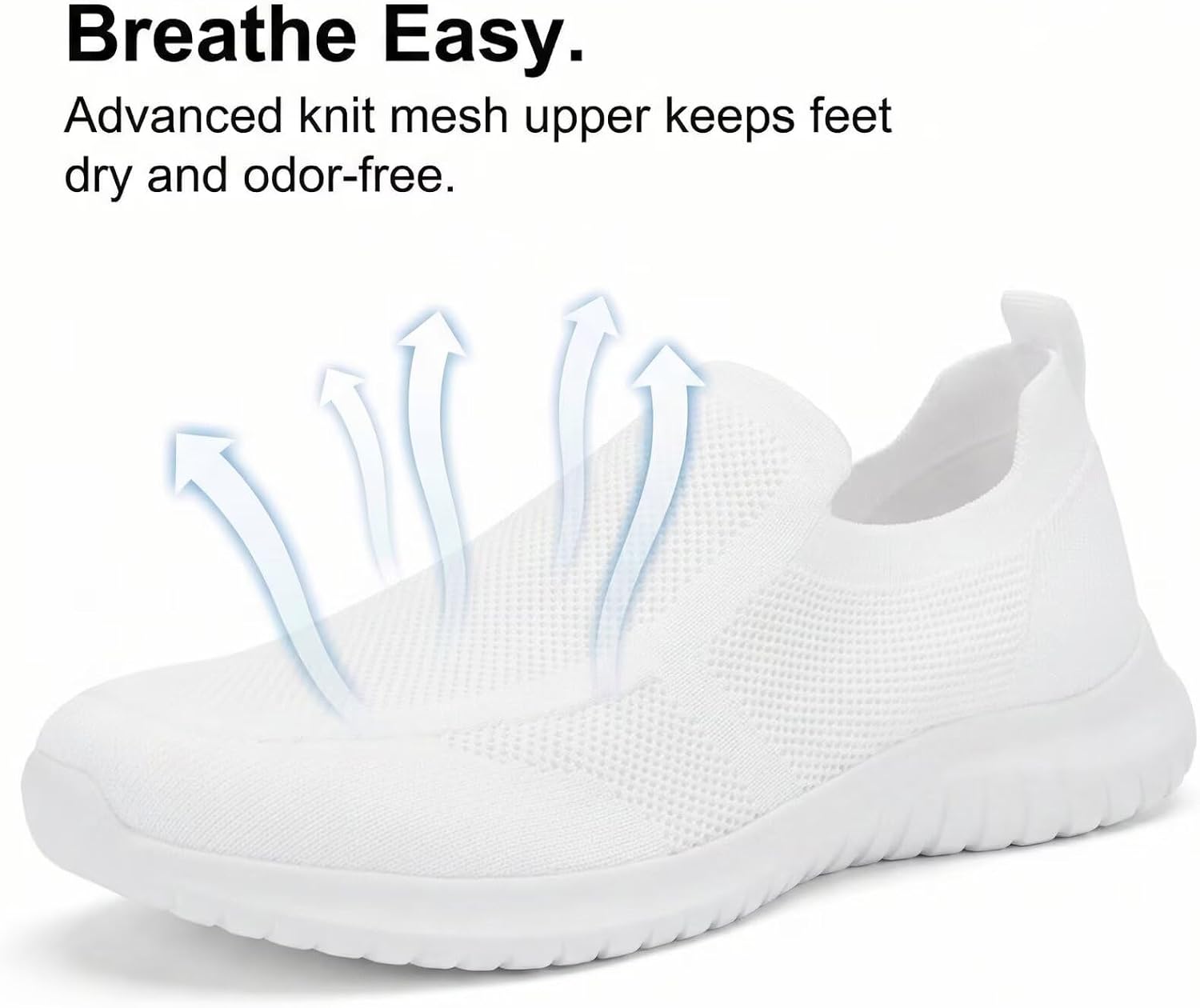 konhill Mens Slip-On Knit Walking Sneakers