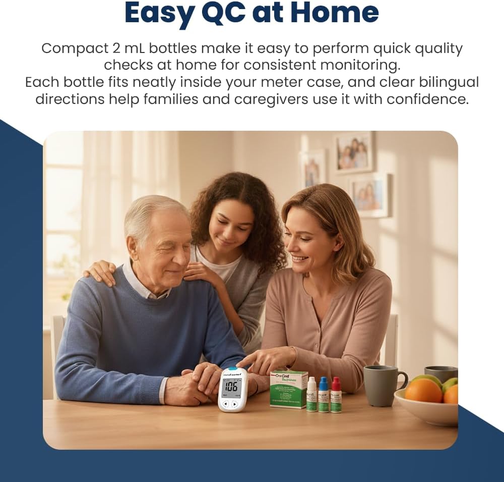 Glucose Control Solution Kit by On Call Express, Level 0, 1 & 2 for Blood Glucose Meters and Test Strips, Accuracy Check & Calibration Verification