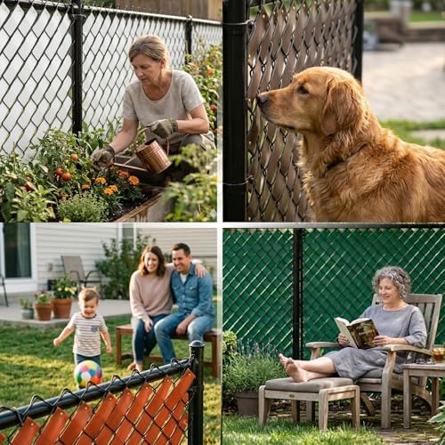 Chain Link Fence Privacy Tape 250 ft (40 SqFt) (Arctic White) | Gardening, Outdoor Wall, Balcony, Patio, Yard, Injury Prevention, Safety Fence Cover for Dog, Other Pet Hedge Slats
