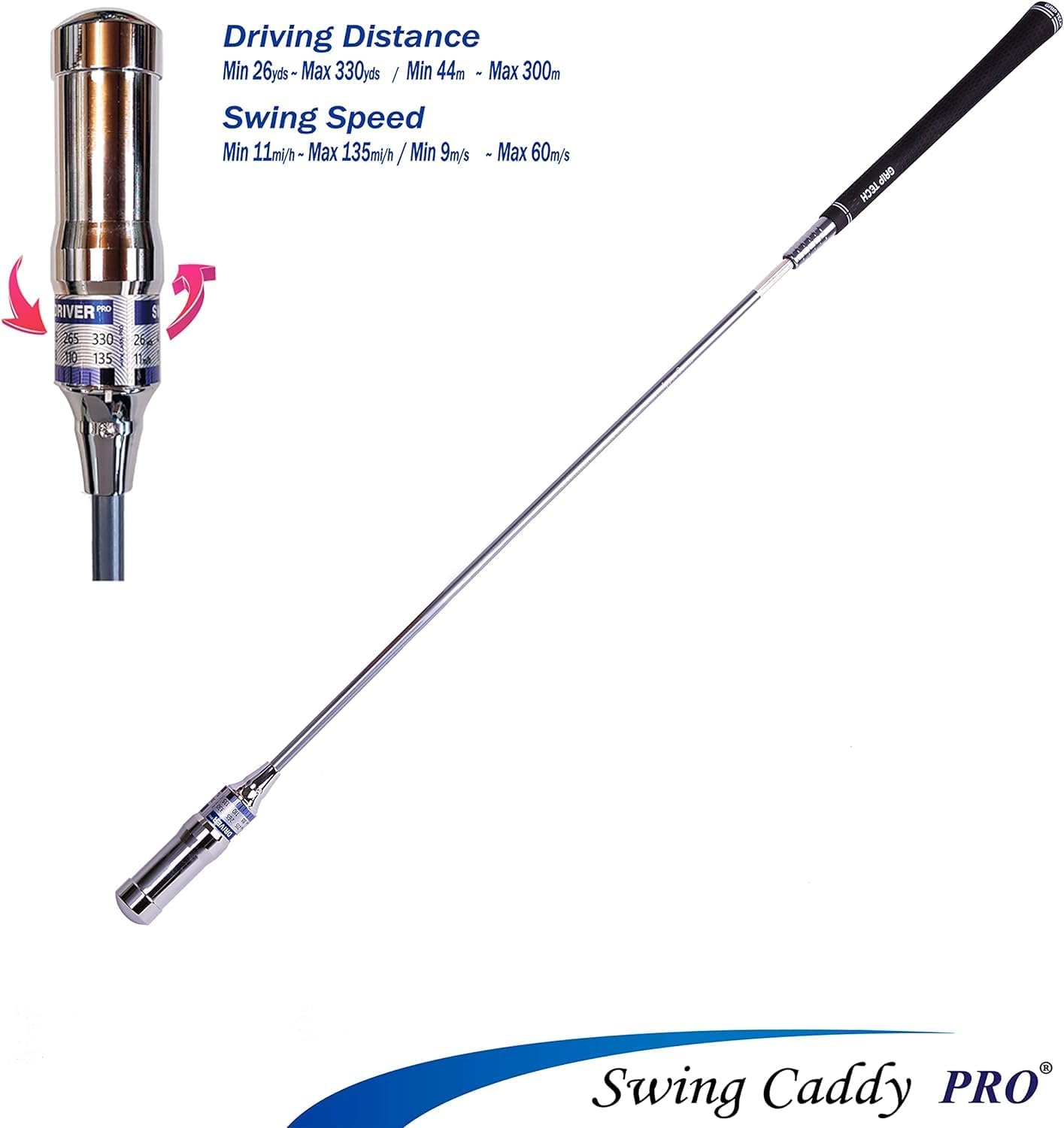 Swing Caddy PRO: Golf Swing Trainer Patented for Distance, Rhythm, Tempo, Accuracy & Warmup