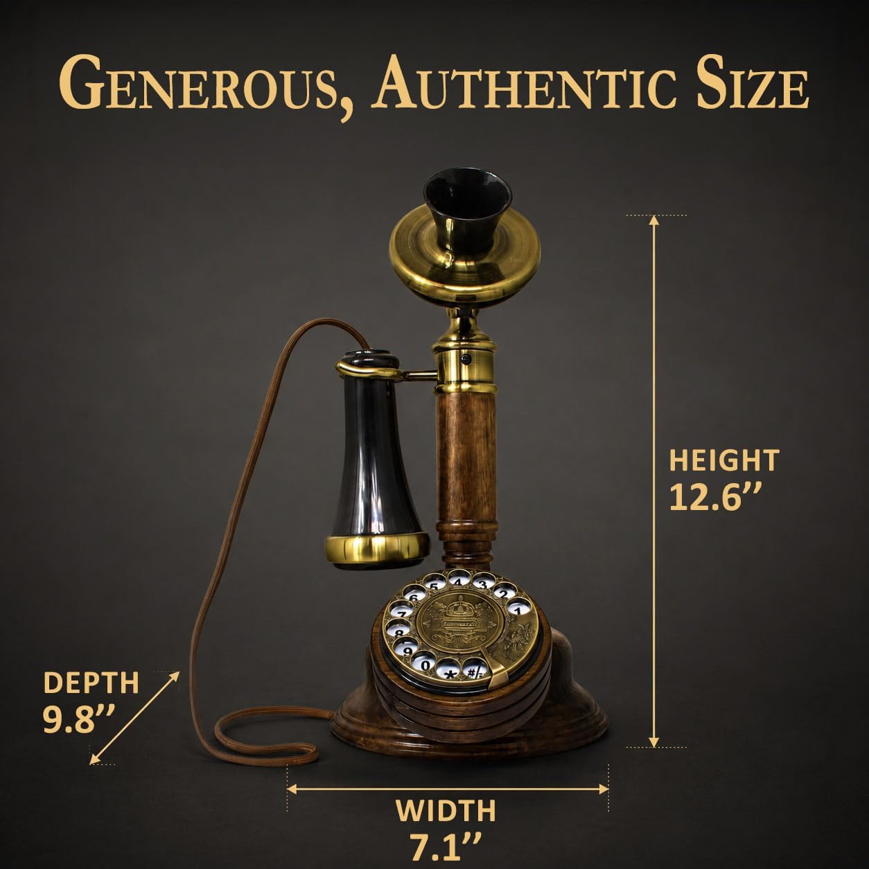 Opis Technology 1921 Cable Model C — A Real-Wood Candlestick Rotary Phone, Fully Working on Modern Home Phone Lines.