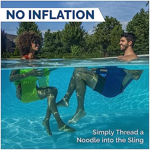 SwimWays Mesh Floating Pool Chair Noodle Slings (4 Pack), Swimming Pool Accessories & Water Toys, Pool Noodle Not Included
