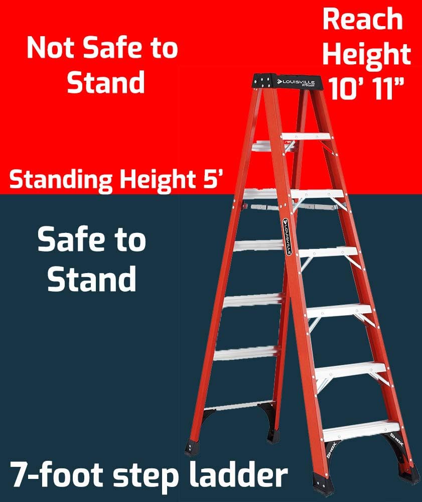 Louisville Ladder 6-Foot Fiberglass Step Ladder, 375-Pound Load Capacity, Type IAA, FS1406HD