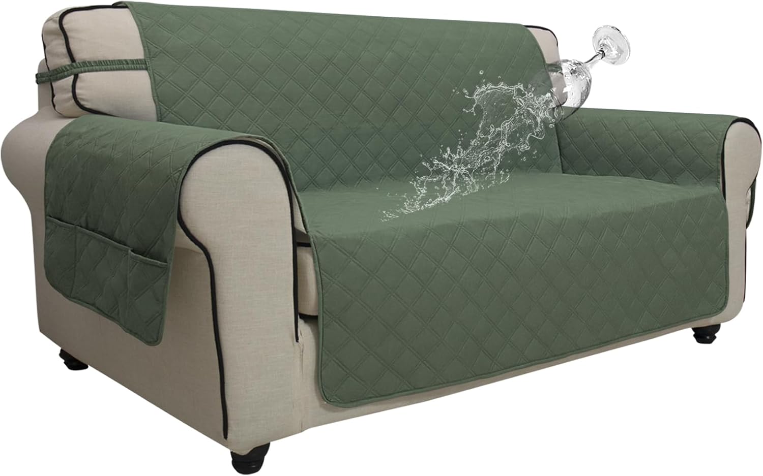 Easy-Going Waterproof Non-Slip Couch Cover, Small Recliner, Chocolate