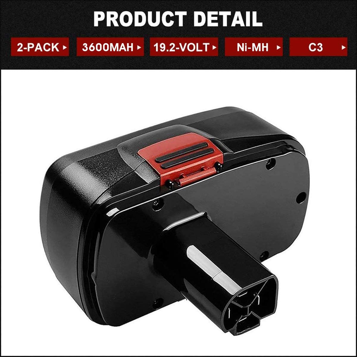 2 Packs 3.6Ah C3 Battery Replacement for Craftsman 19.2V Battery DieHard C3 | Compatible with Craftsman 19.2 Volt Battery 315.115410 315.11485 130279005 1323903 120235021 11375 Cordless Drills