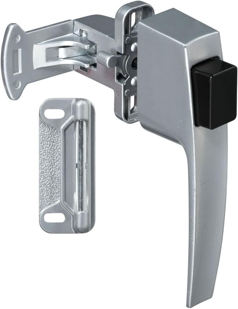 National Hardware Pushbutton Door Latch, 1-3/4 in, Zinc Die Cast, White | Push Button Release Fits Screen and Storm Doors 5/8 in to 2 in Thick; Interior Lock, Screws Included