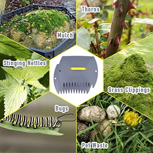 Jardineer Leaf Scoops Hand Rake, Lightweight Leaf Grabber, Grey Leaf Collector, Leaf Picker Upper for Leaves, Grass, Lawn Clippings