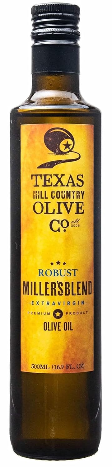 Texas Hill Country Olive Co Terra Verde Extra Virgin Olive Oil - Cold Pressed EVOO Gourmet Olive Oil - Rich & Fruity - Perfect for Finishing & Dressing - Award Winning & Made in Texas (8.5 oz)