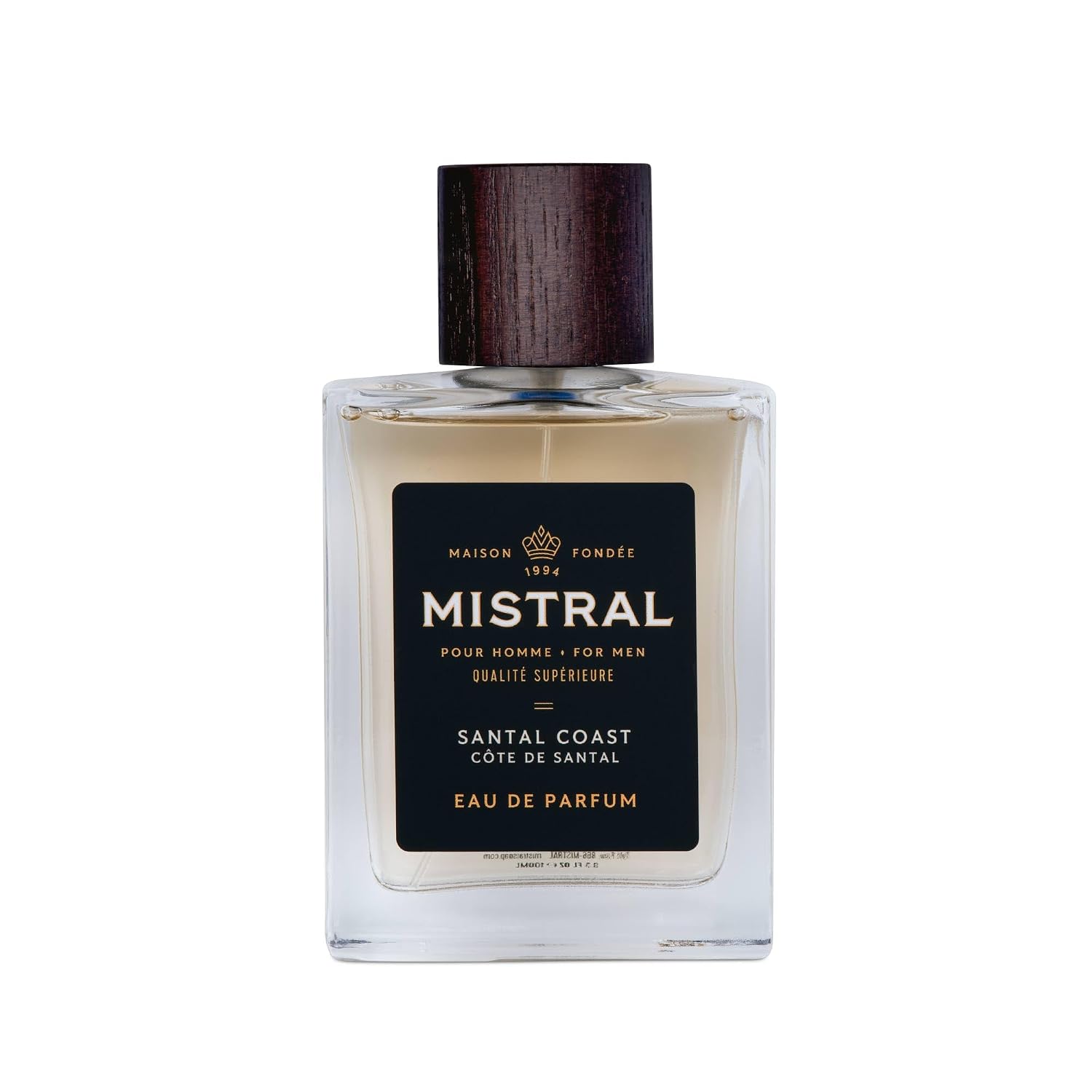 Mistral Bourbon Vanilla Eau de Parfum for Men, Men's Cologne, 3.4 Oz | Warm & Sweet Masculine Scent with Vanilla, Patchouli & Sandalwood, Cruelty-Free, Long-Lasting Perfume, Made in France