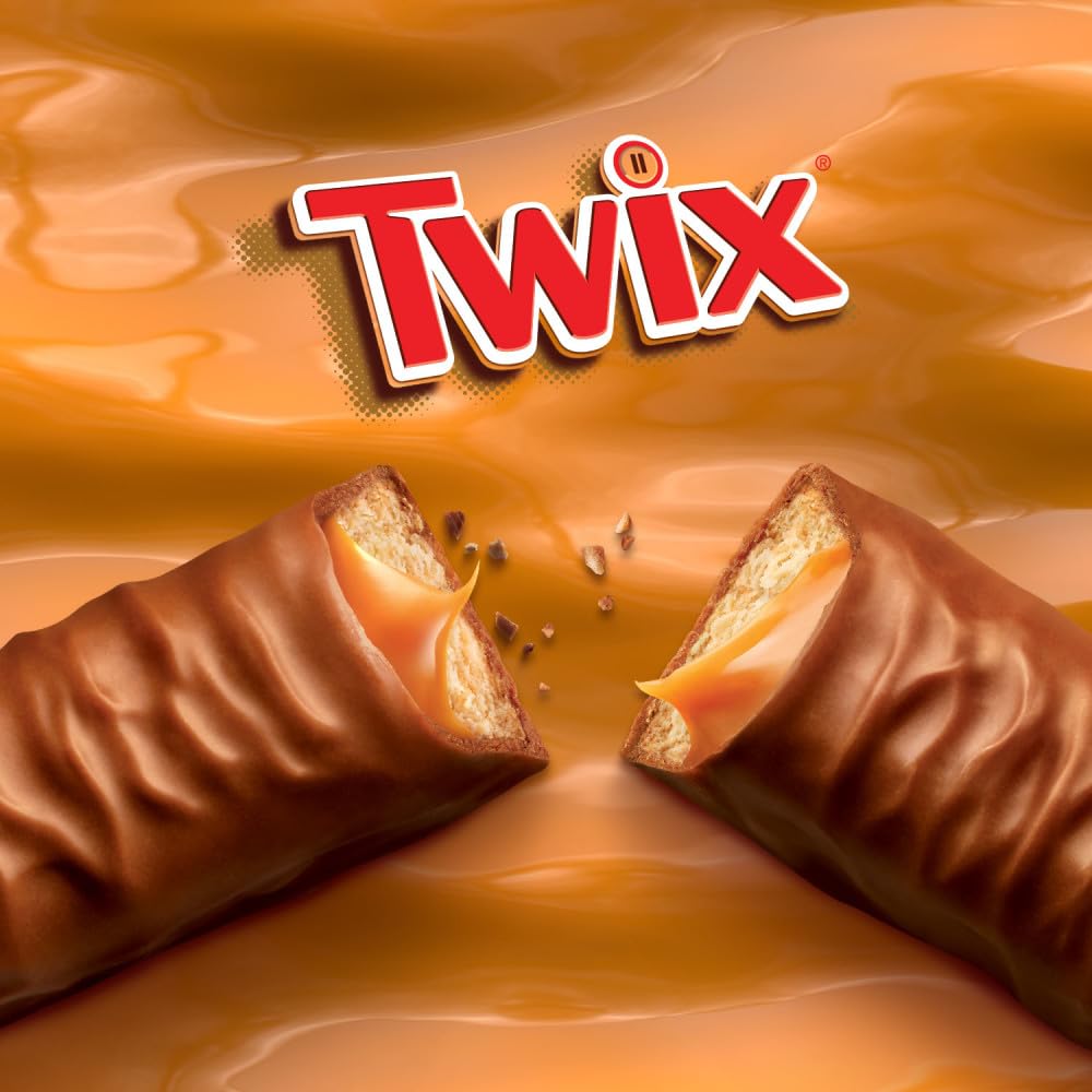 TWIX Full Size Milk Chocolate Caramel Cookie Candy Bars, Bulk, 36 ct | Crunchy cookie and chewy caramel in full size bars individually wrapped, for party favors, sharing, movie nights, gift box