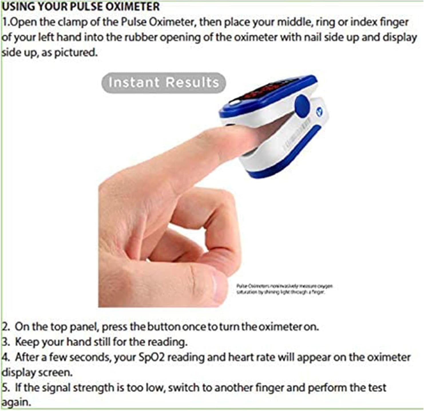 Finger Pulse Oximeter DP100 in Black- the Authentic Pulse Oximeter for sports and aviation use
