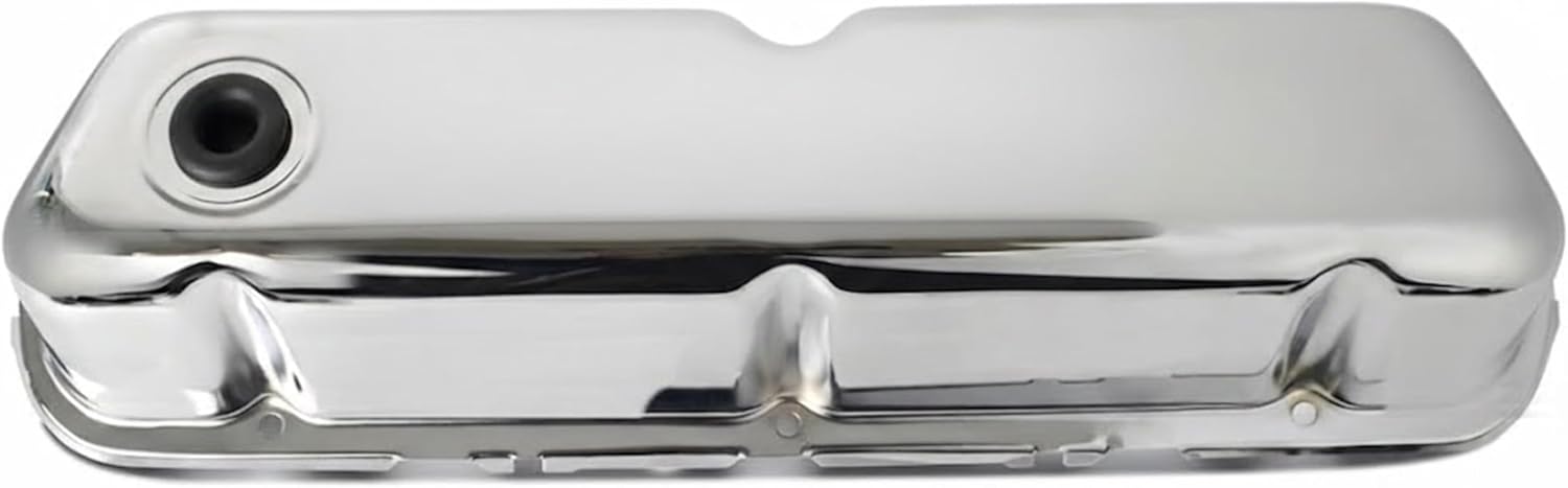 Performance Valve Cover Set | Tall Valve Cover for 289/302/351W Engines | With Oil Fill & Breather Grommet | With Baffle | Chrome Steel | Racing