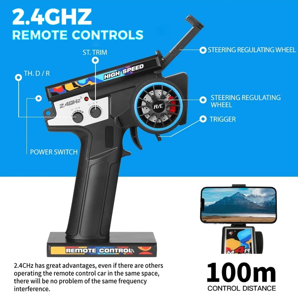 GoolRC WLtoys 124028 Brushless Fast RC Cars, 1:12 Scale 60KM/H High Speed Remote Control Car
