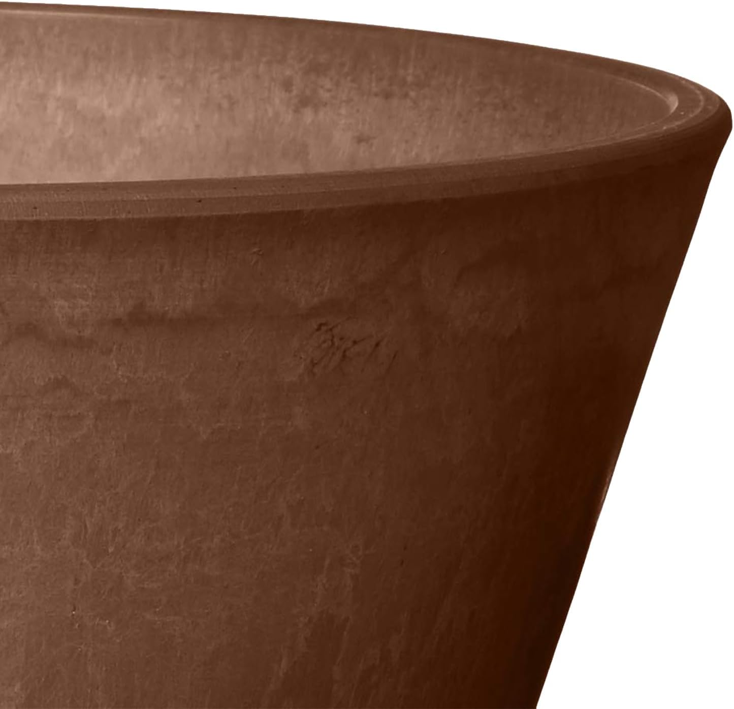 PSW Pot Collection TD25TC Plastic/Stone/Wood Composite Shallow Bulb Pan - No Drainage Hole (Drillable), Planter for Succulents, Bonsai, Fairy Gardens, Herbs, 10-inch, Terra Cotta Color