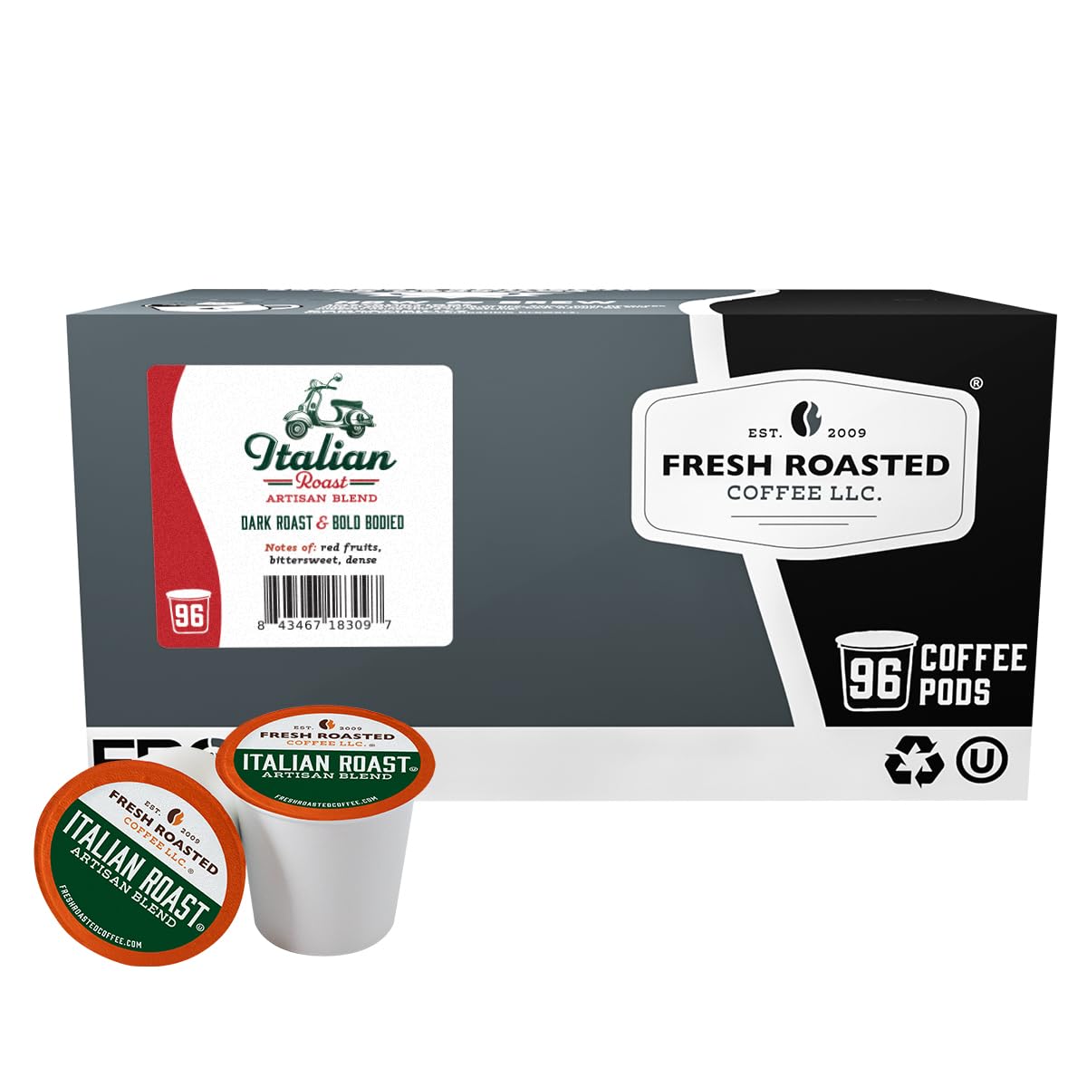 Fresh Roasted Coffee, Organic Colombian K-Cup Pods for Keurig Brewers, Medium Roast, USDA Organic, Kosher, 24 Count (Pack of 3)
