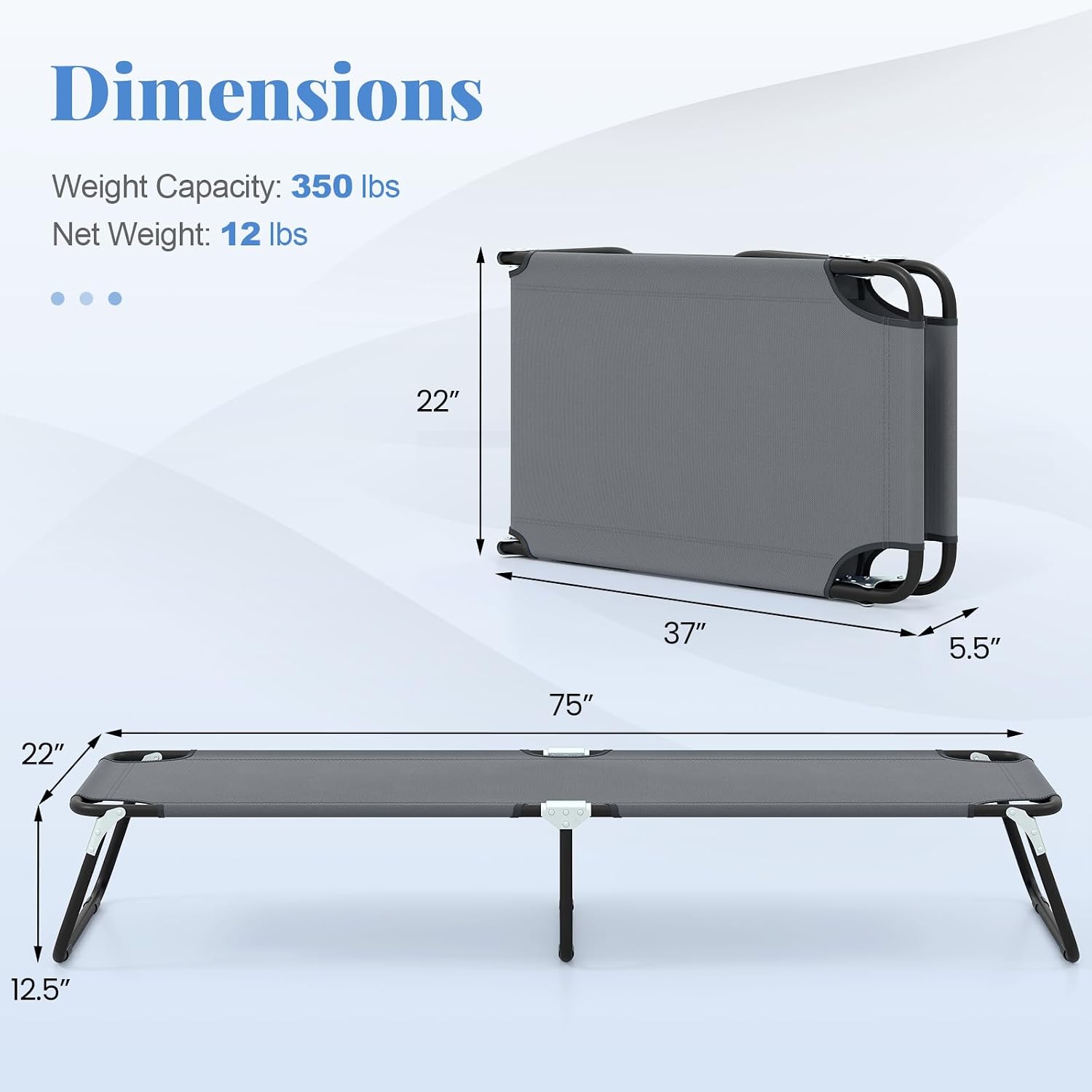 Goplus Folding Camping Cot, Sleeping Cots for Adults Kids