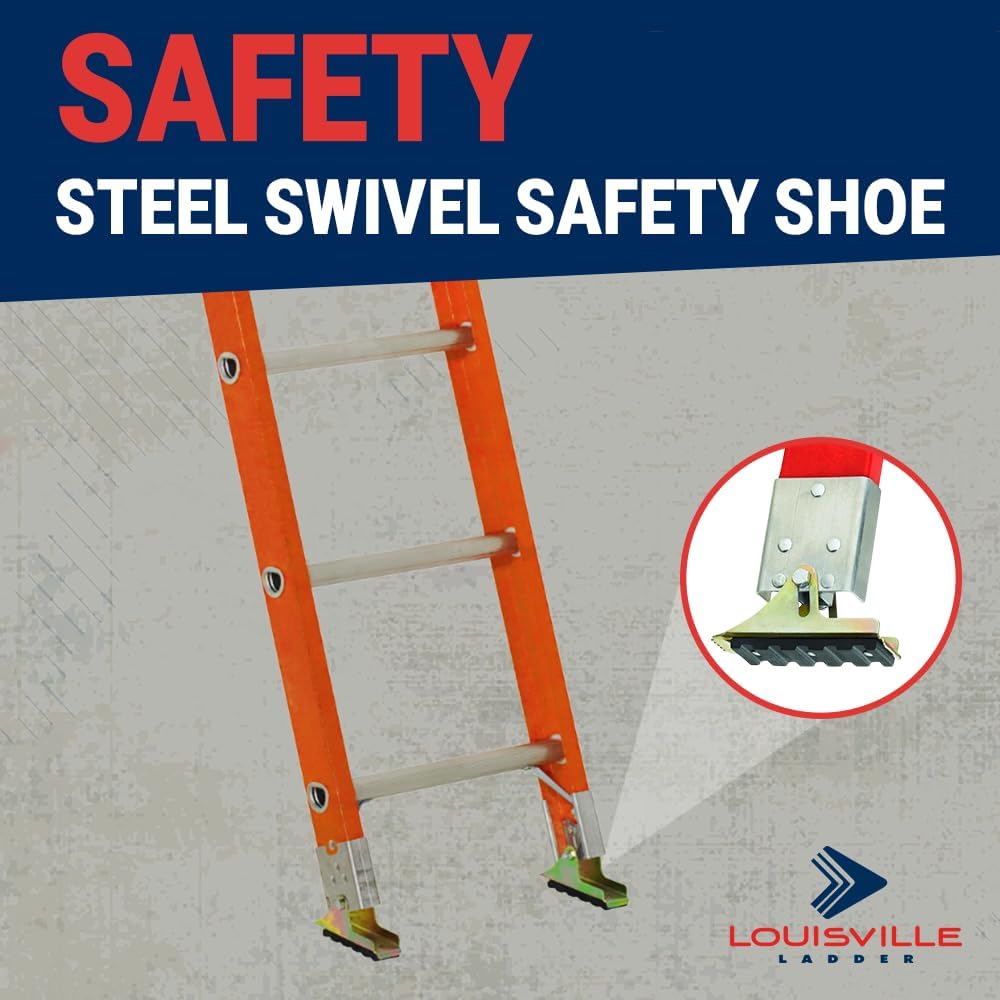 Louisville Ladder 12-Foot Fiberglass Step Ladder, 375-Pound Load Capacity, Type IAA, FS1312HD