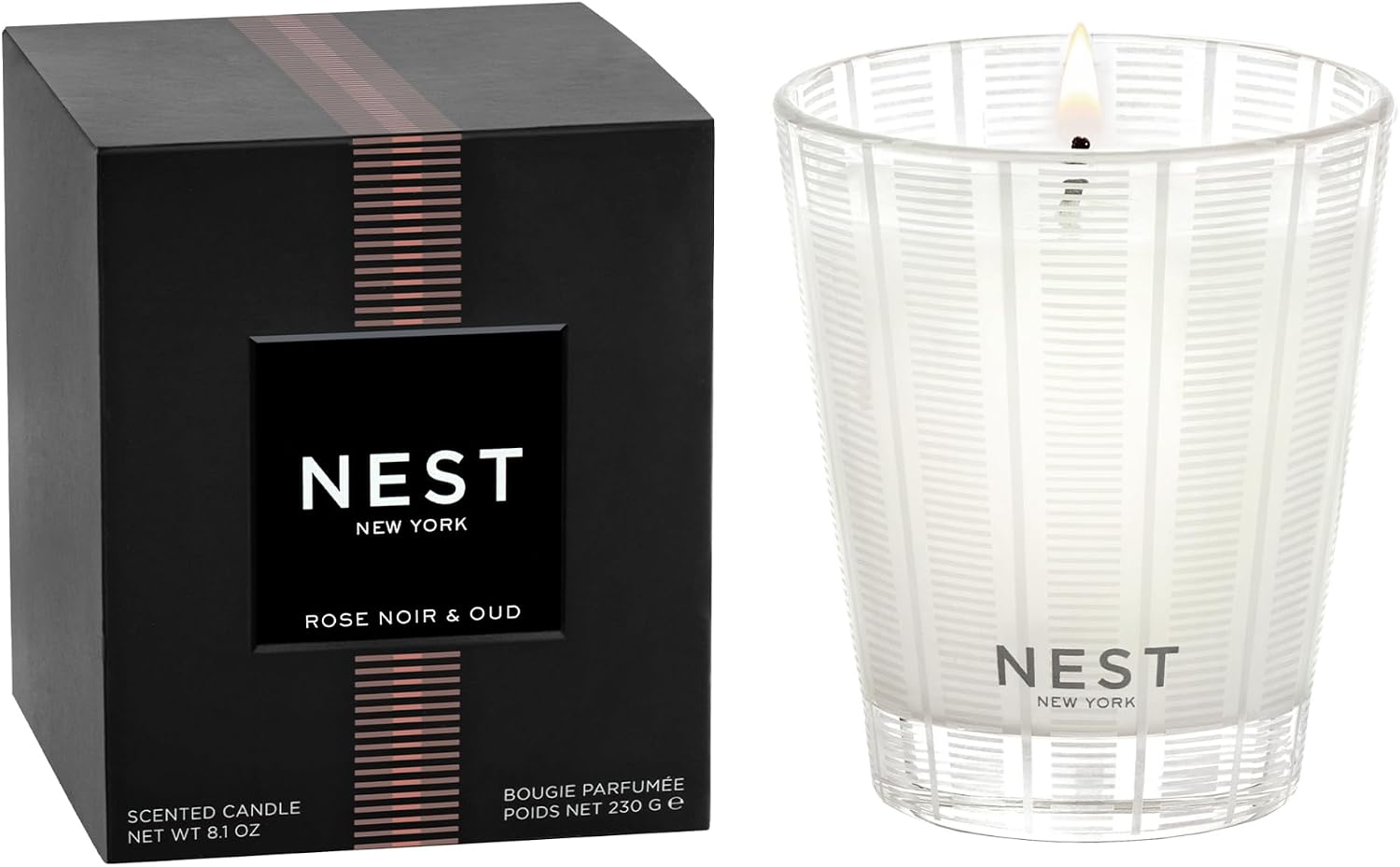 NEST New York Scented Classic Candle, Grapefruit - 8.1 oz - Up to 60-Hour Burn Time - Reusable Glass Vessel