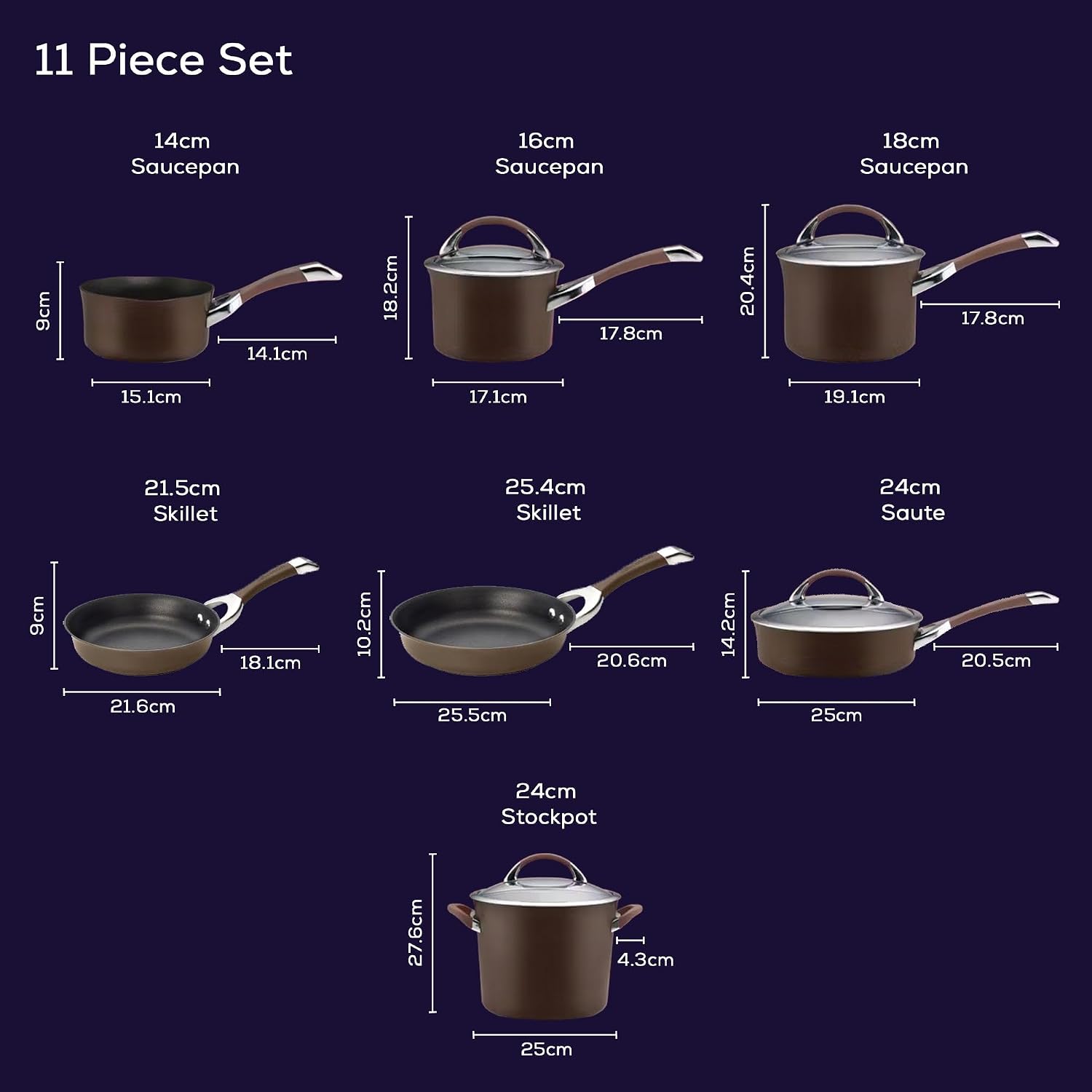 Circulon Symmetry Hard Anodized Nonstick Induction Frying Pan, 8.5-Inch Fry Pan, Black