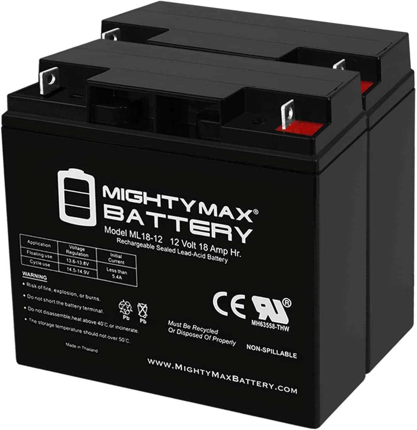 Mighty Max Battery ML18-12 - 12V 18AH New Battery for 90508011 Craftsman Black Lawn Mowers