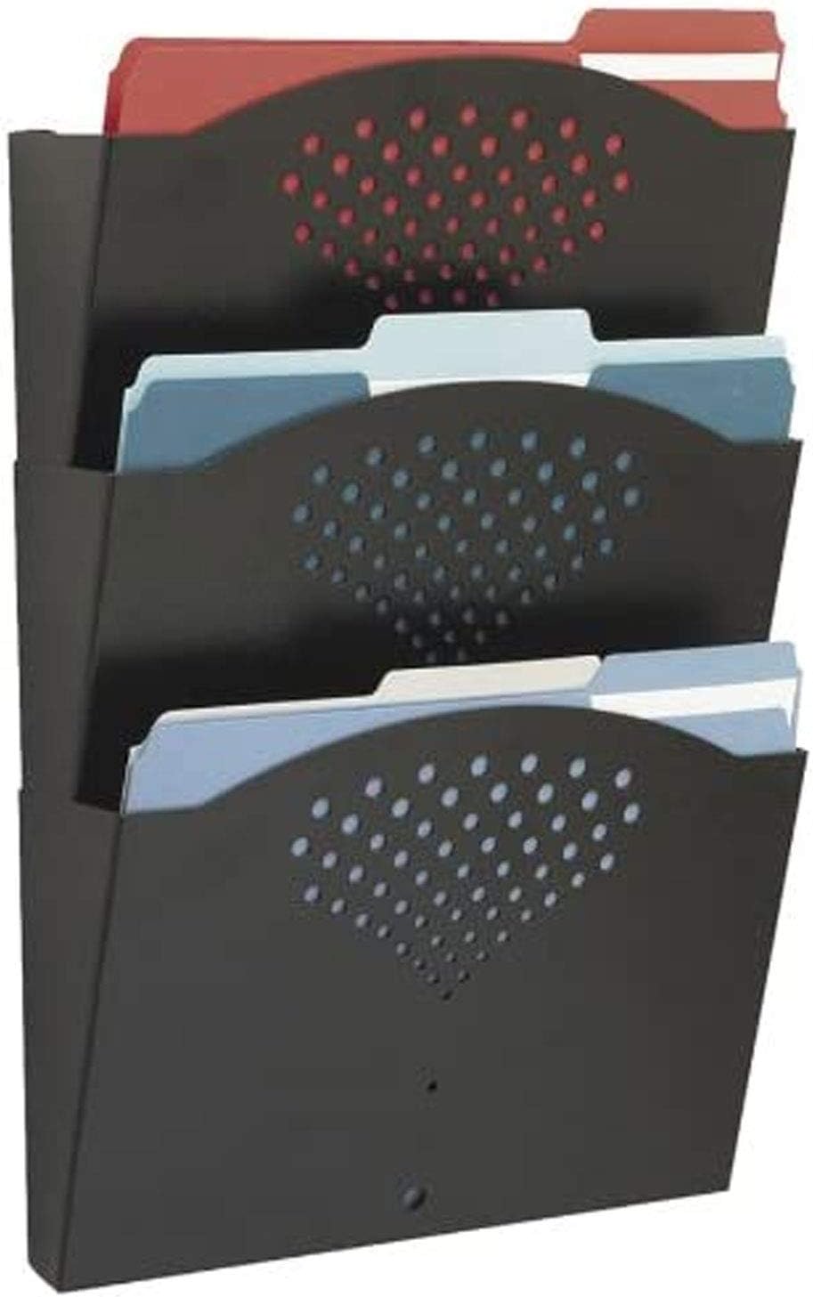 Safco Wall Mounted Literature Organizer, Single Pocket Rack for Documents Paper Magazines and More, Steel, Black