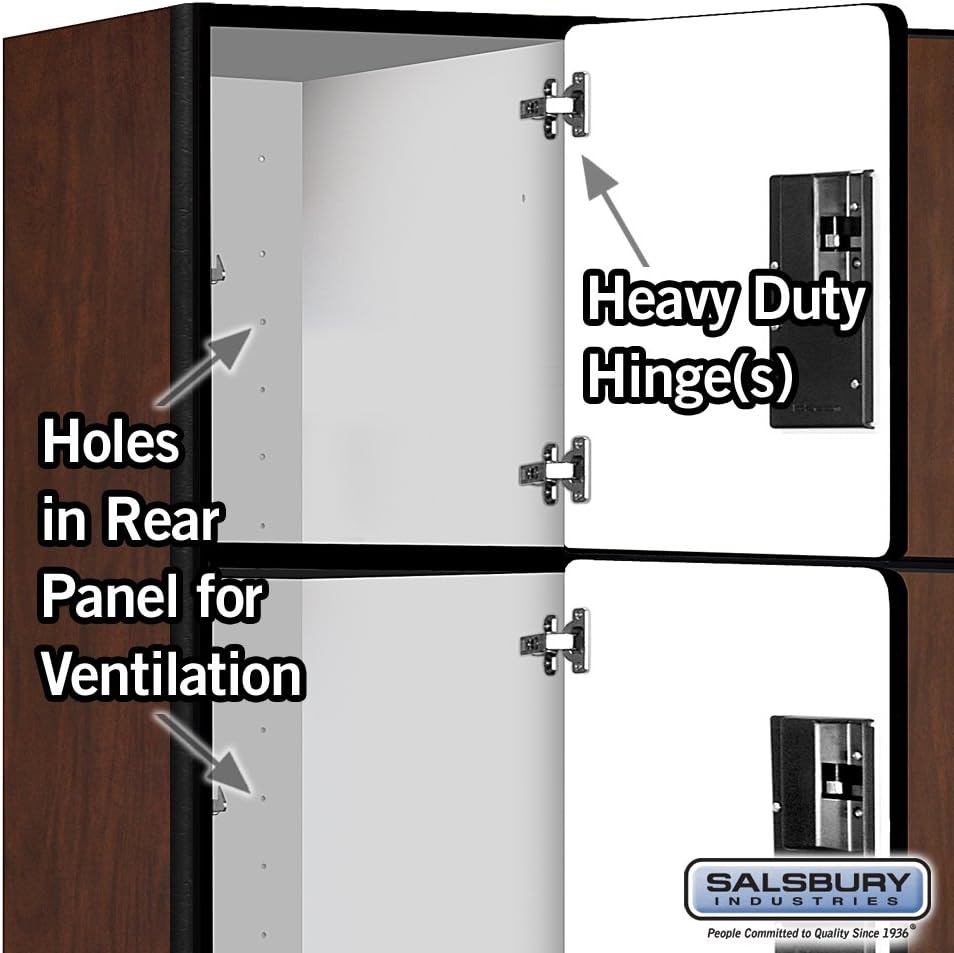 Salsbury Industries Four Tier Designer Wood Locker, Mahogany, 6' 3" x 18"