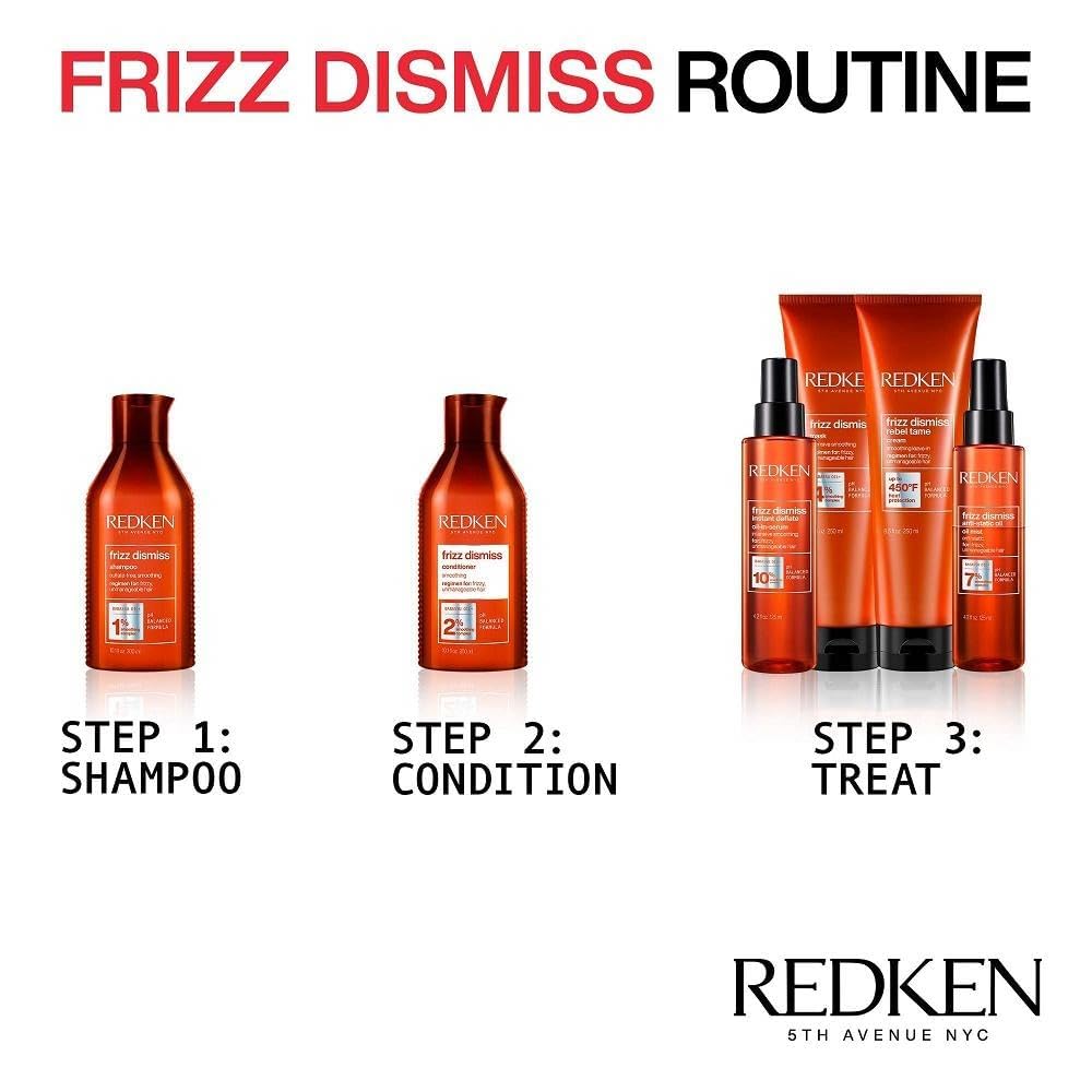 Redken Frizz Dismiss Instant Deflate Sulfate-Free Oil-In-Serum For Frizzy Hair - Enhances Smoothness and Shine With Babassu Oil