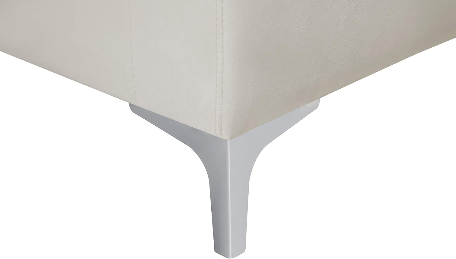 Meridian Furniture Naomi Collection Modern | Contemporary Grey Velvet Upholstered Loveseat with Stainless Steel Base in a Rich Gold or Chrome Finish, 633Grey-L