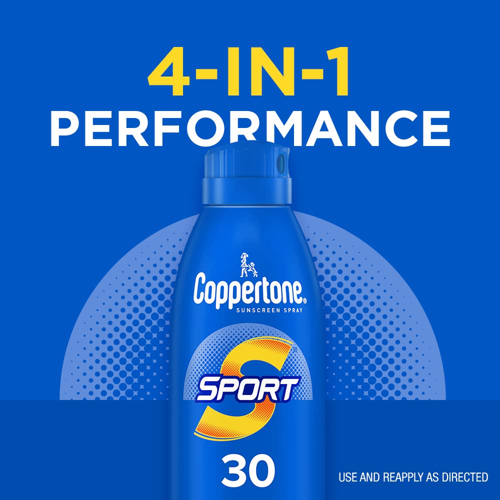 Coppertone Sport Continuous Sunscreen Spray SPF 30, Water Resistant, 5.5 Oz