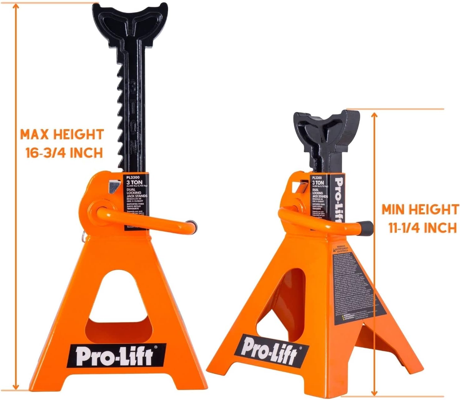 Pro-LifT T-6903D Double Pin Jack Stands - 3 Ton