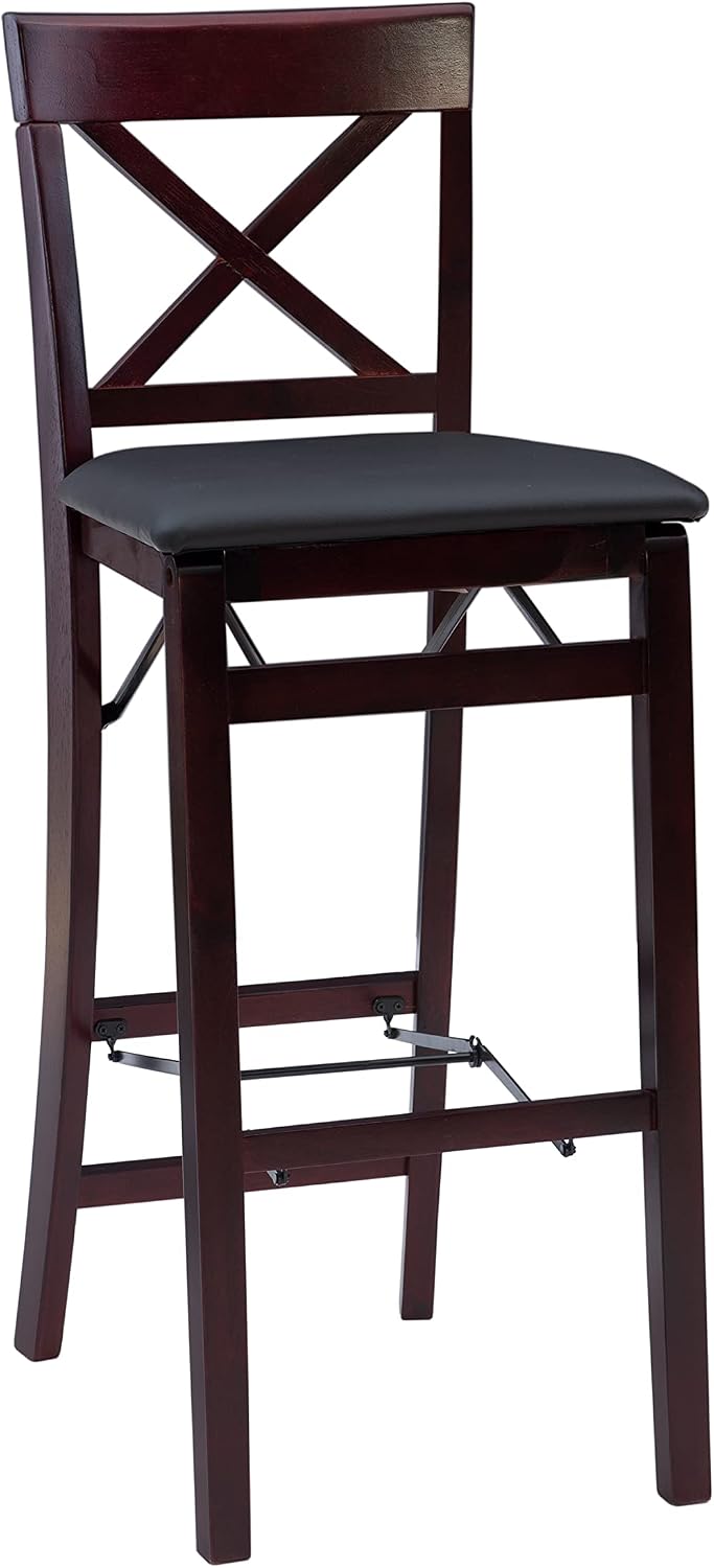 Linon Triena X Back Folding Counter Stool, Brown