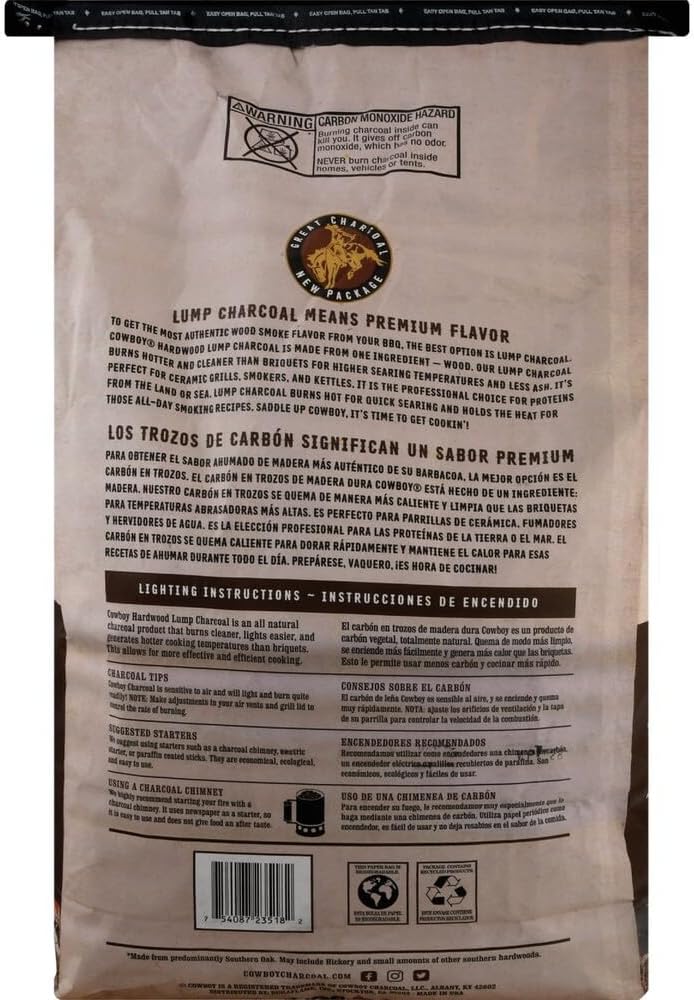 13518 Southern Style Hardwood Lump Charcoal, 18 lb