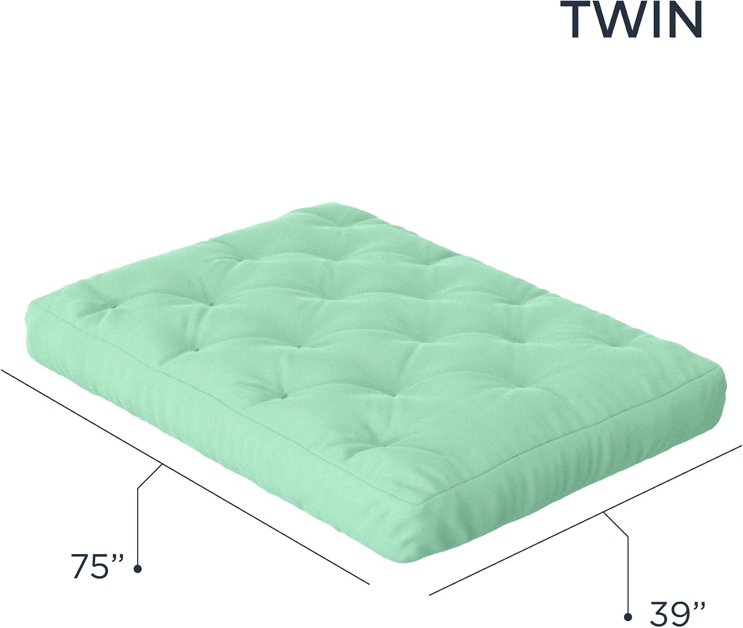 Royal Sleep Products by The Futon Factory 12 inch Foam Futon Mattress - Solid Black Fabric - Full Size - CertiPUR Certified Foams - Made in USA - (Frame not Included)
