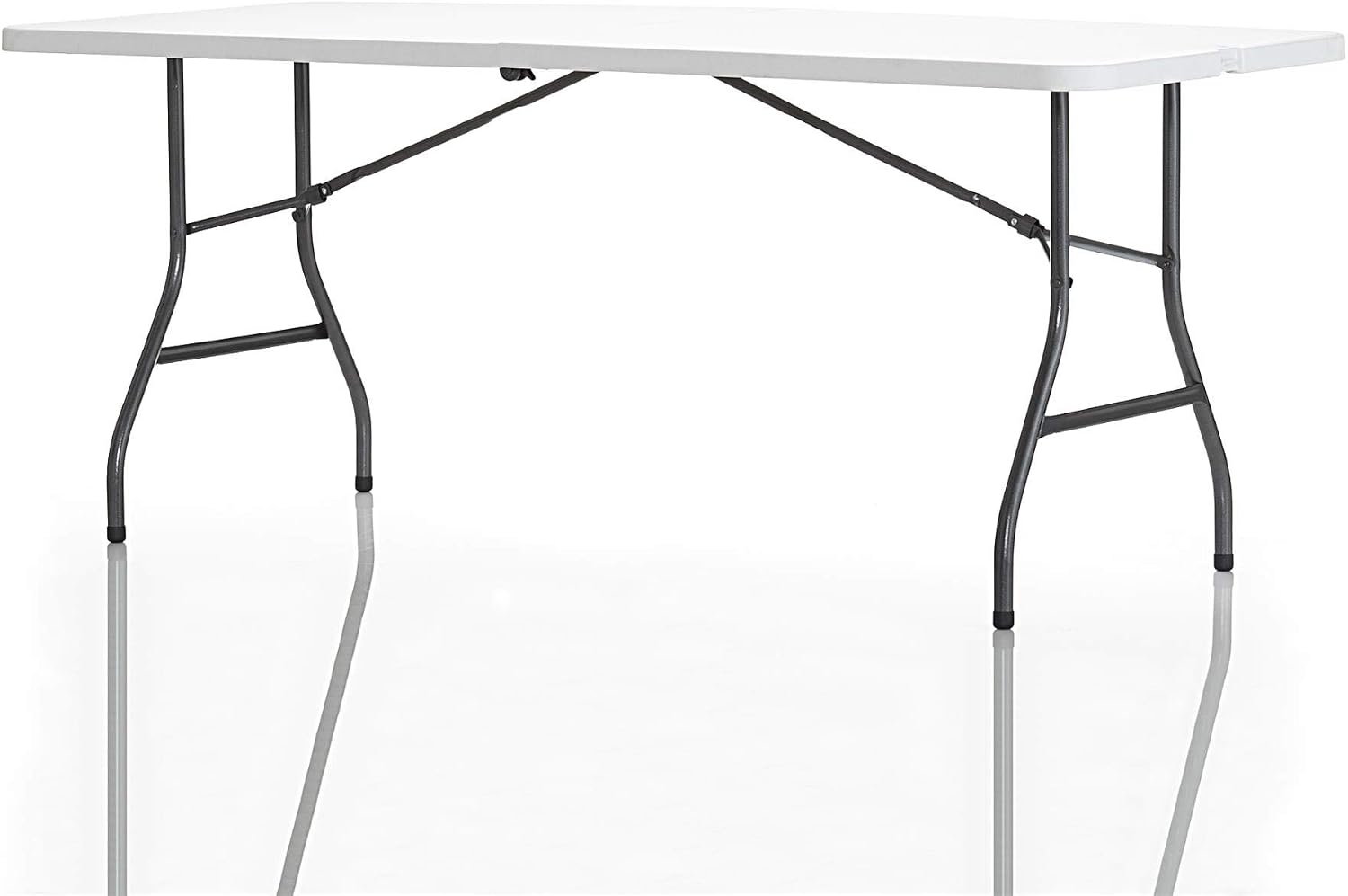 Cosco 6ft Fold-in-Half Blow Molded Folding Table, Indoor/Outdoor, Comfort Handle, Lightweight Plastic Construction - White