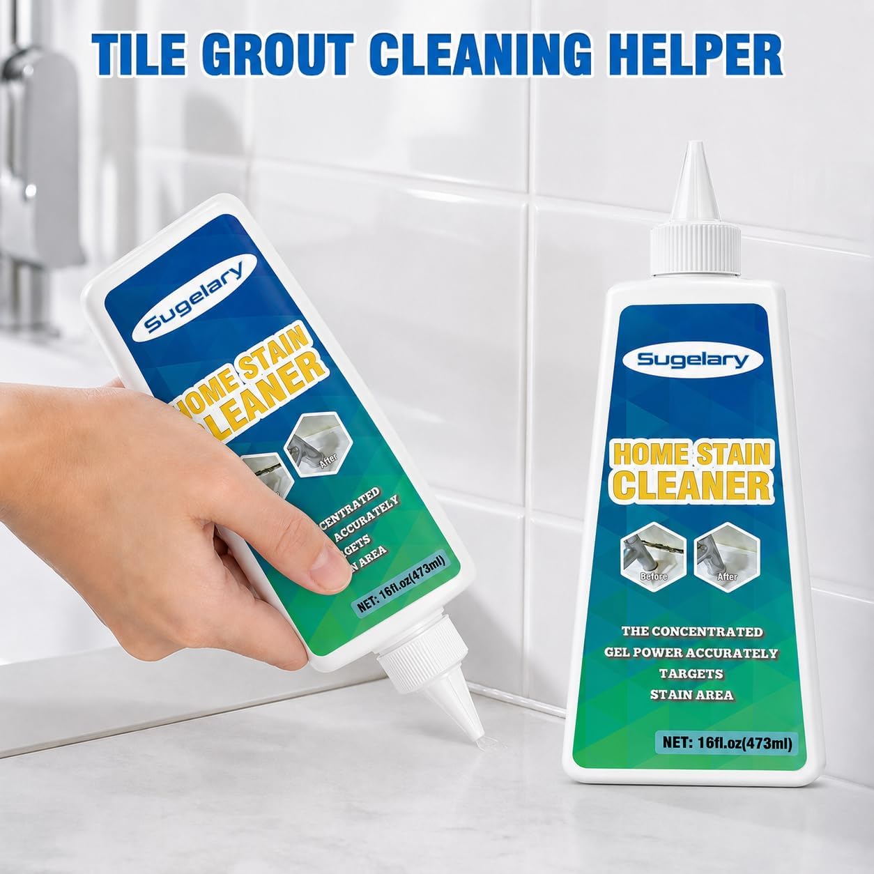 Sugelary Mold Stain Cleaner, 5 fl oz Mold Stain Cleaner Gel for Washing Machine, Home Stain Cleaning Gel for Fridge, Tile, Grout