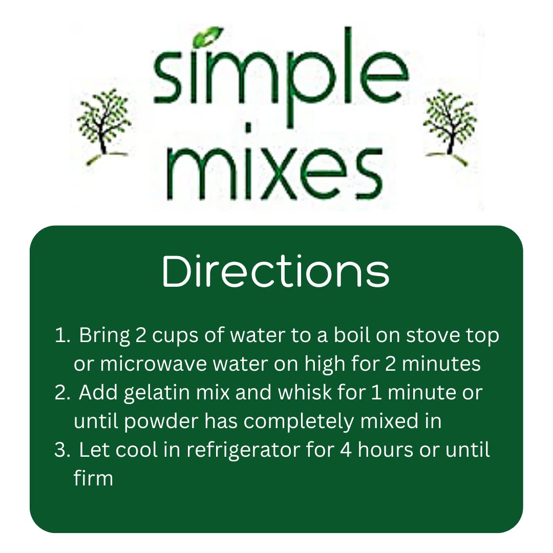Simple Mixes Natural Gelatin Dessert, Lime, Kosher, 6 Pack of 3.1 oz each