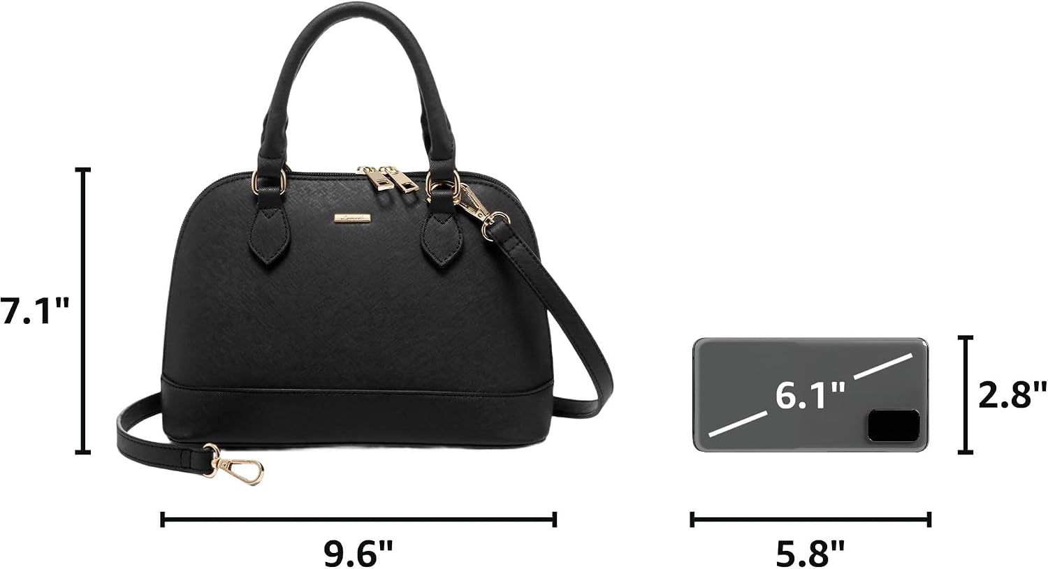 LOVEVOOK Purse for Women, Crossbody Dome Satchel Handbag with Double Zip